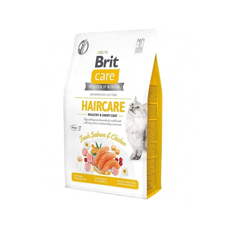 Brit Care Haircare Hypo-Allergenic Deri ve Tüy Sağlığı için Tahılsız Yetişkin Kedi Maması 2kg