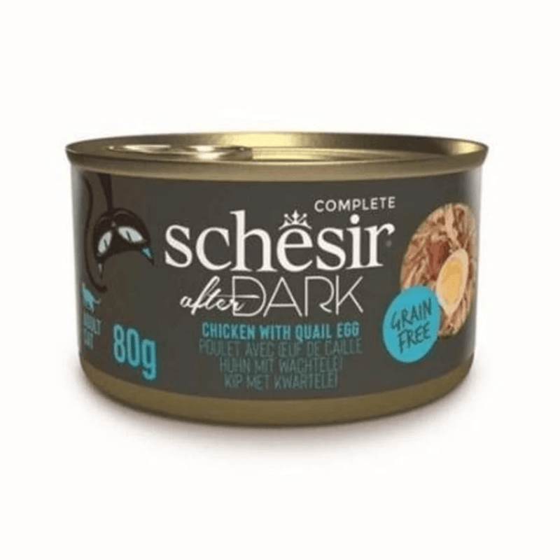 Schesir After Dark Tavuk ile Bıldırcın Yumurtası Et Suyunda Konserve 80g