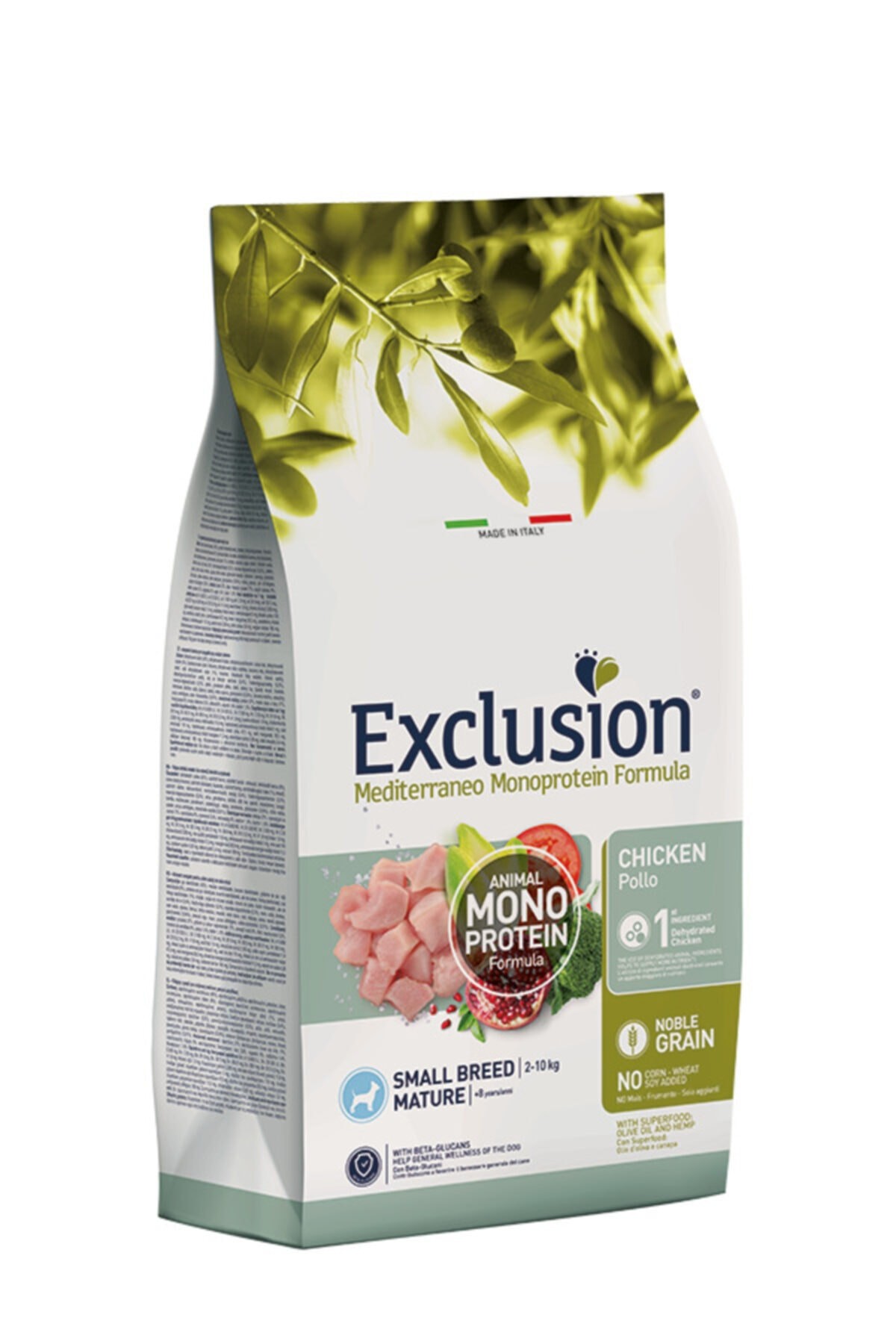 Exclusion Monoprotein Düşük Tahıllı Tavuklu Ve Narlı Küçük Irk Yaşlı Köpek Maması 2 Kg