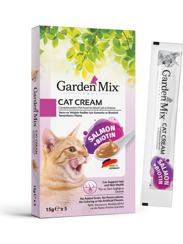 Garden Mix Kedi Kreması Somon+Biotin 15GR x 5 Adet