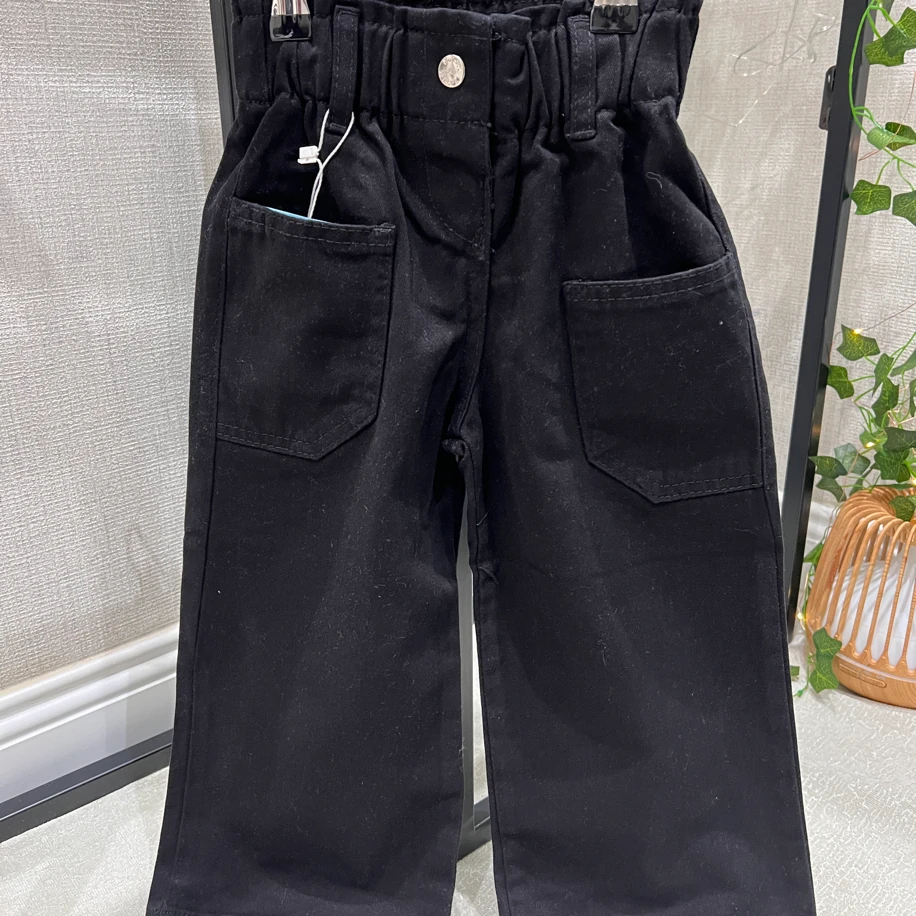 Bol paça Kız pantolon Siyah