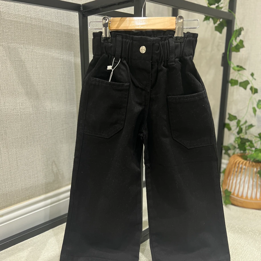 Bol paça Kız pantolon Siyah