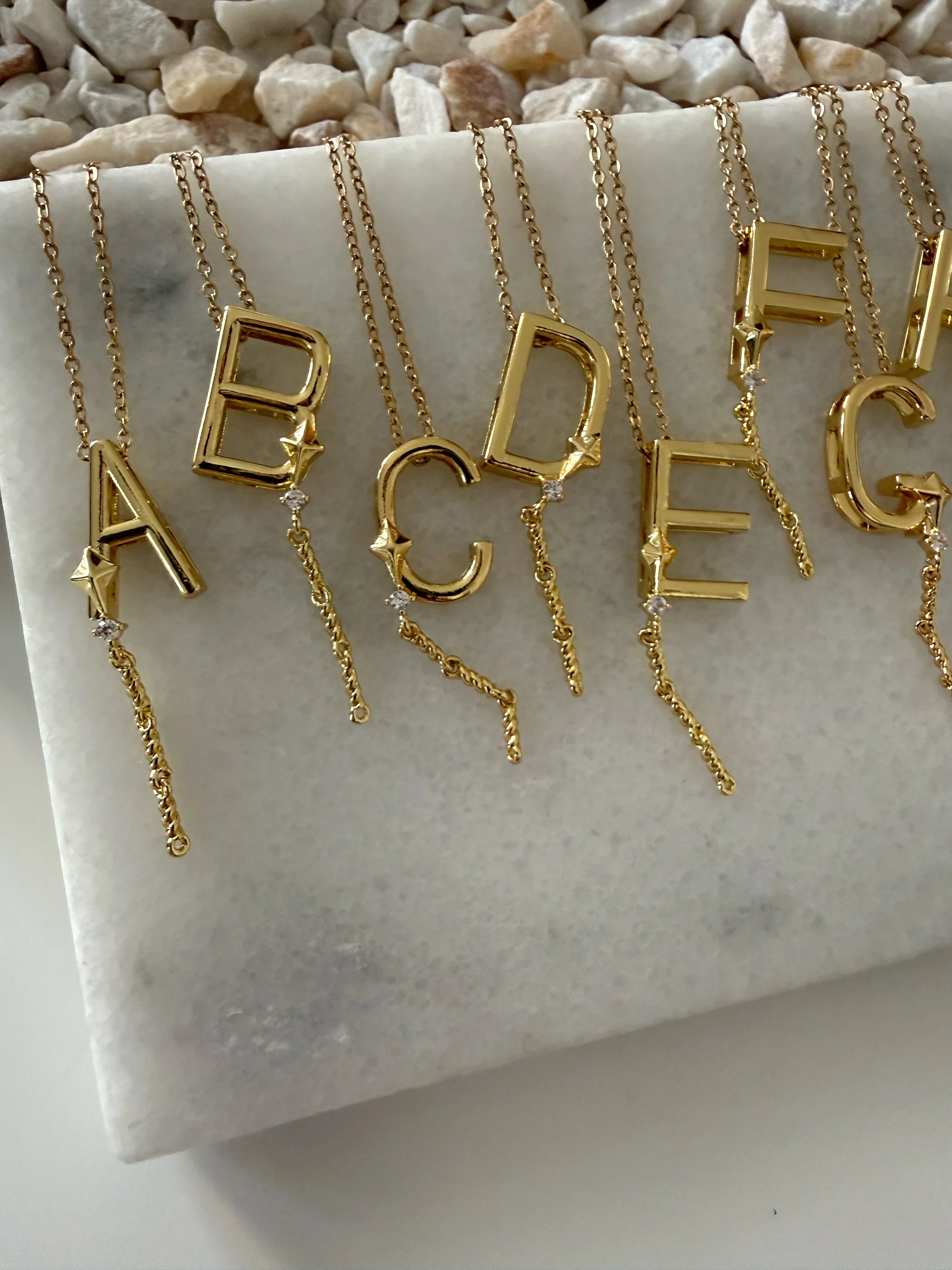 Kutup yıldızı harf kolye