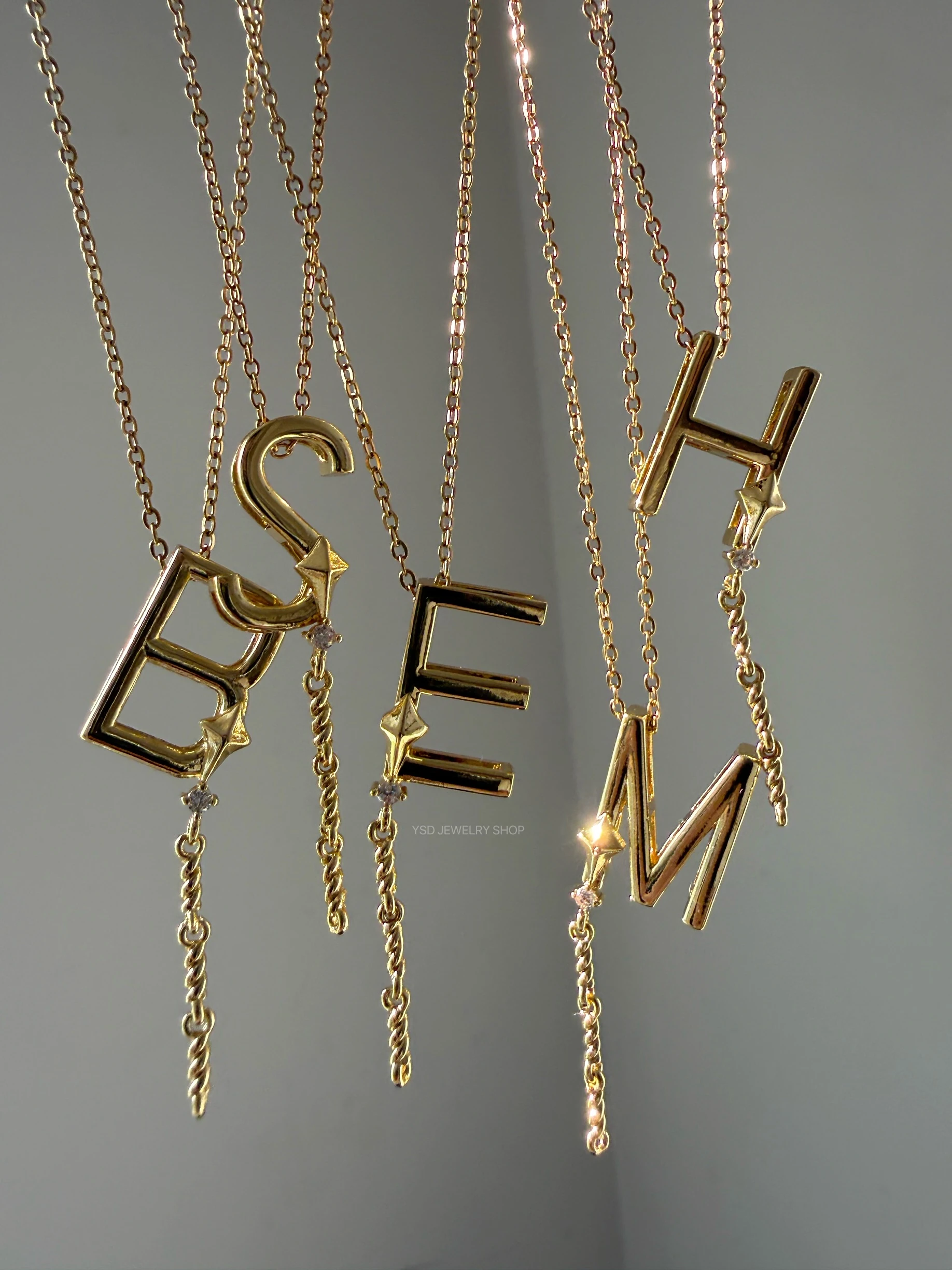 Kutup yıldızı harf kolye