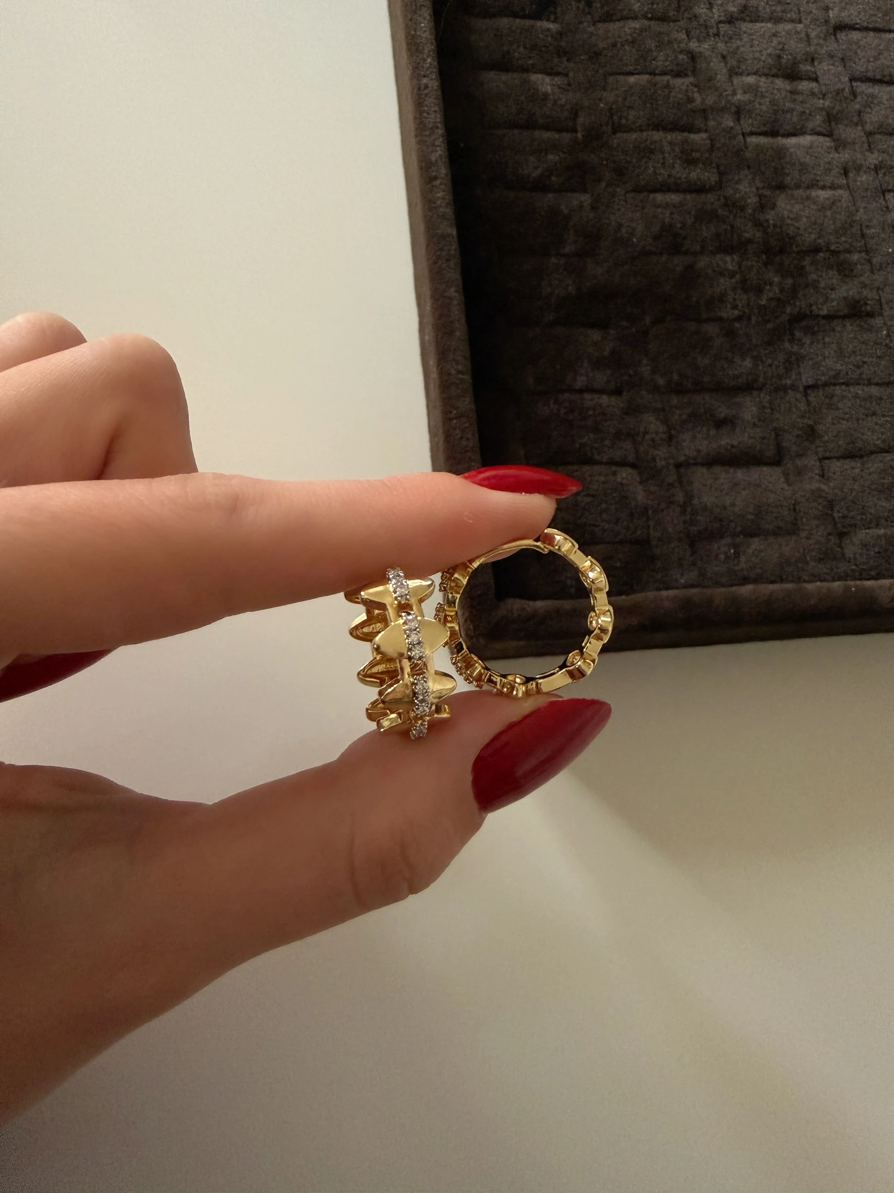 Mix kenar motifli hala küpe