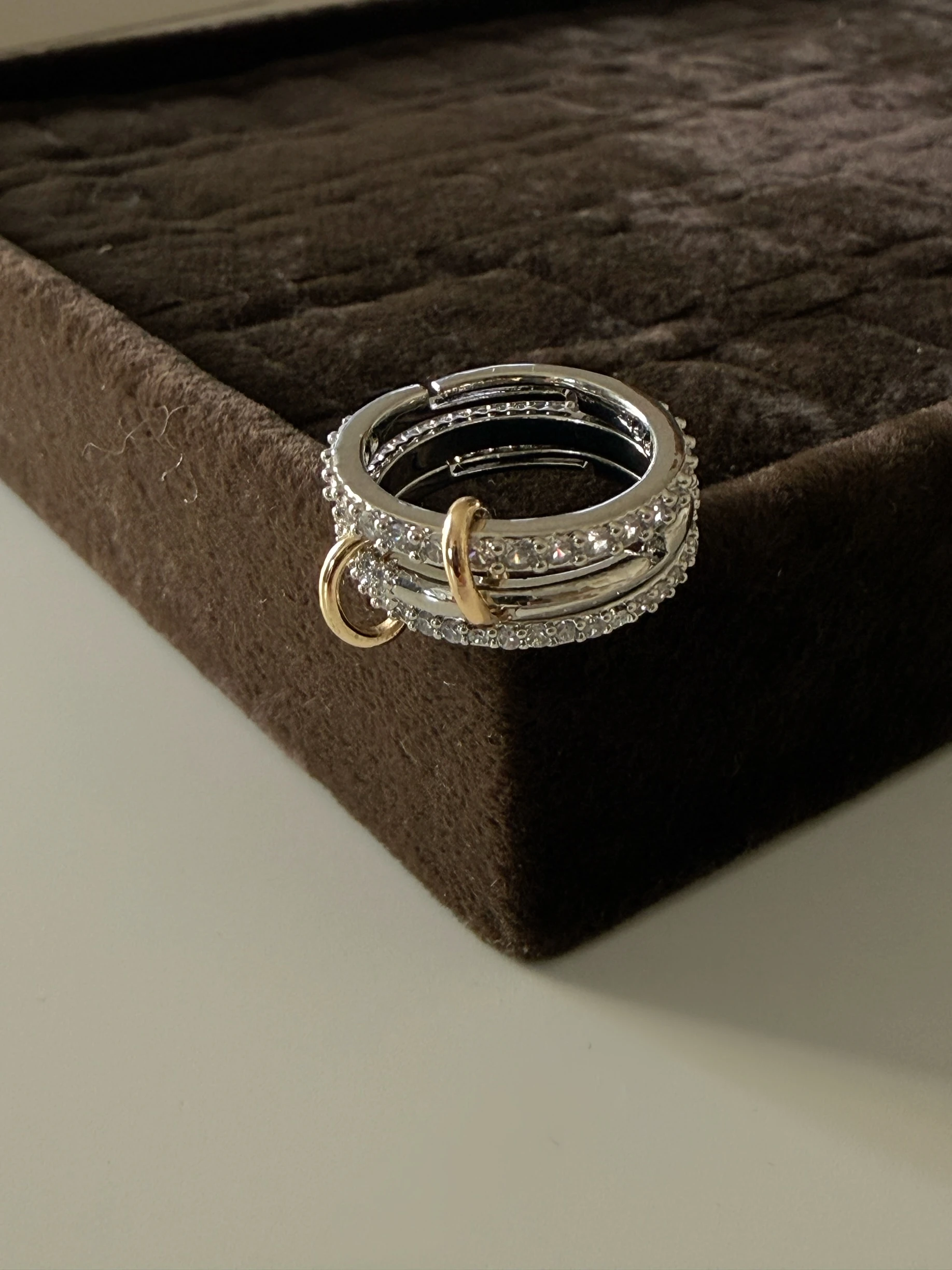 Silver gold halka 3’lü yüzük