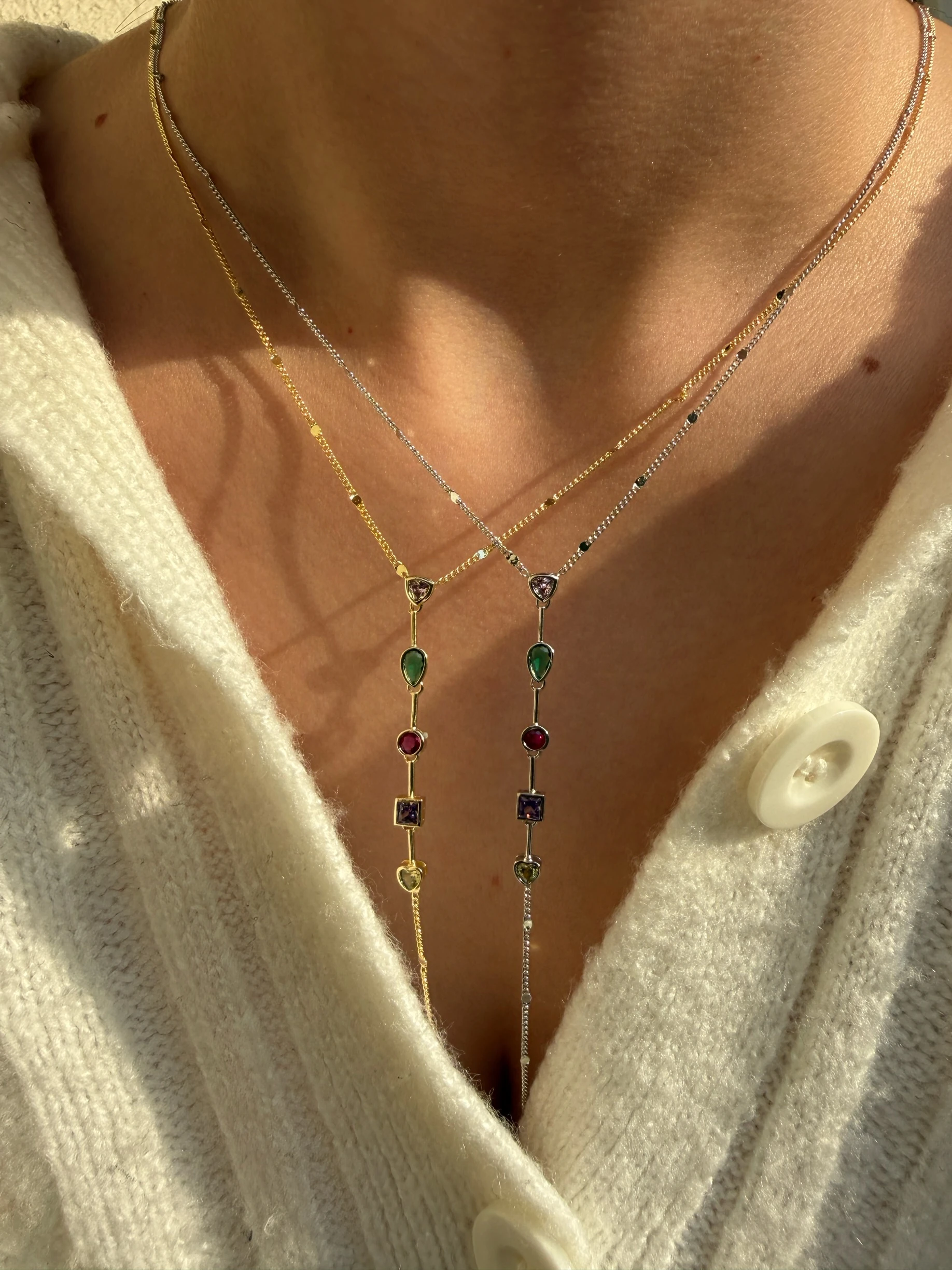 Multicolor asimetrik kolye