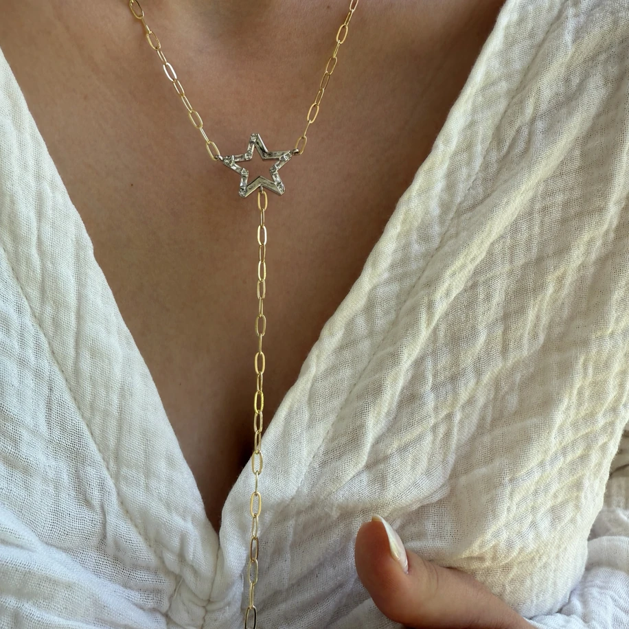 Mix yıldız motifli dekolte kolye