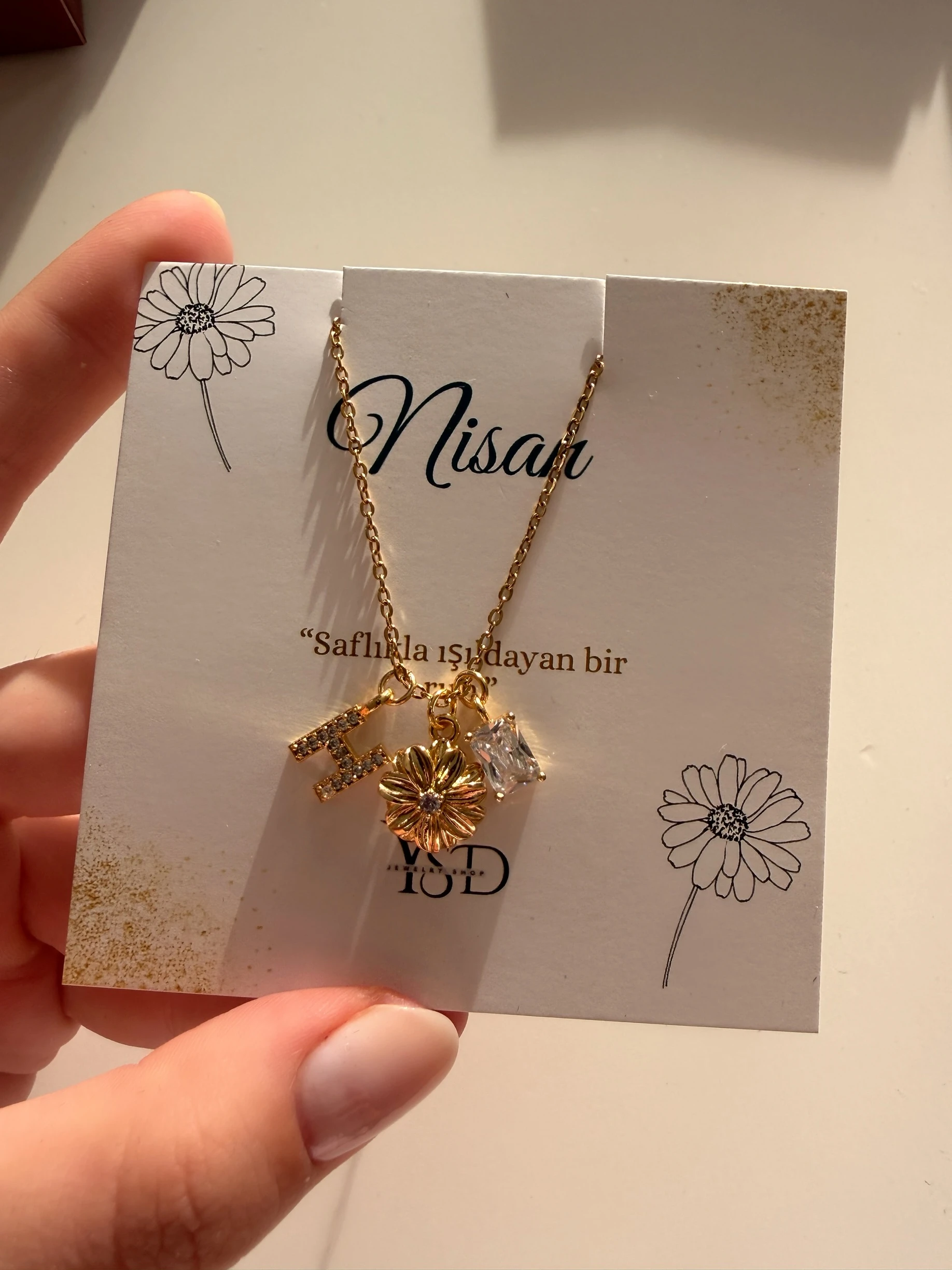 Doğum ayı çiçeği kolye |Nisan|