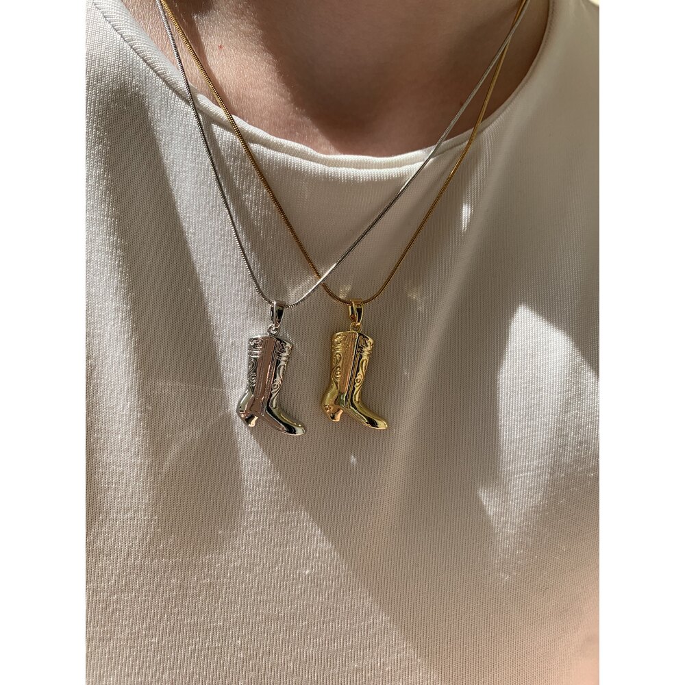 Çelik bohem kovboy çizme kolye