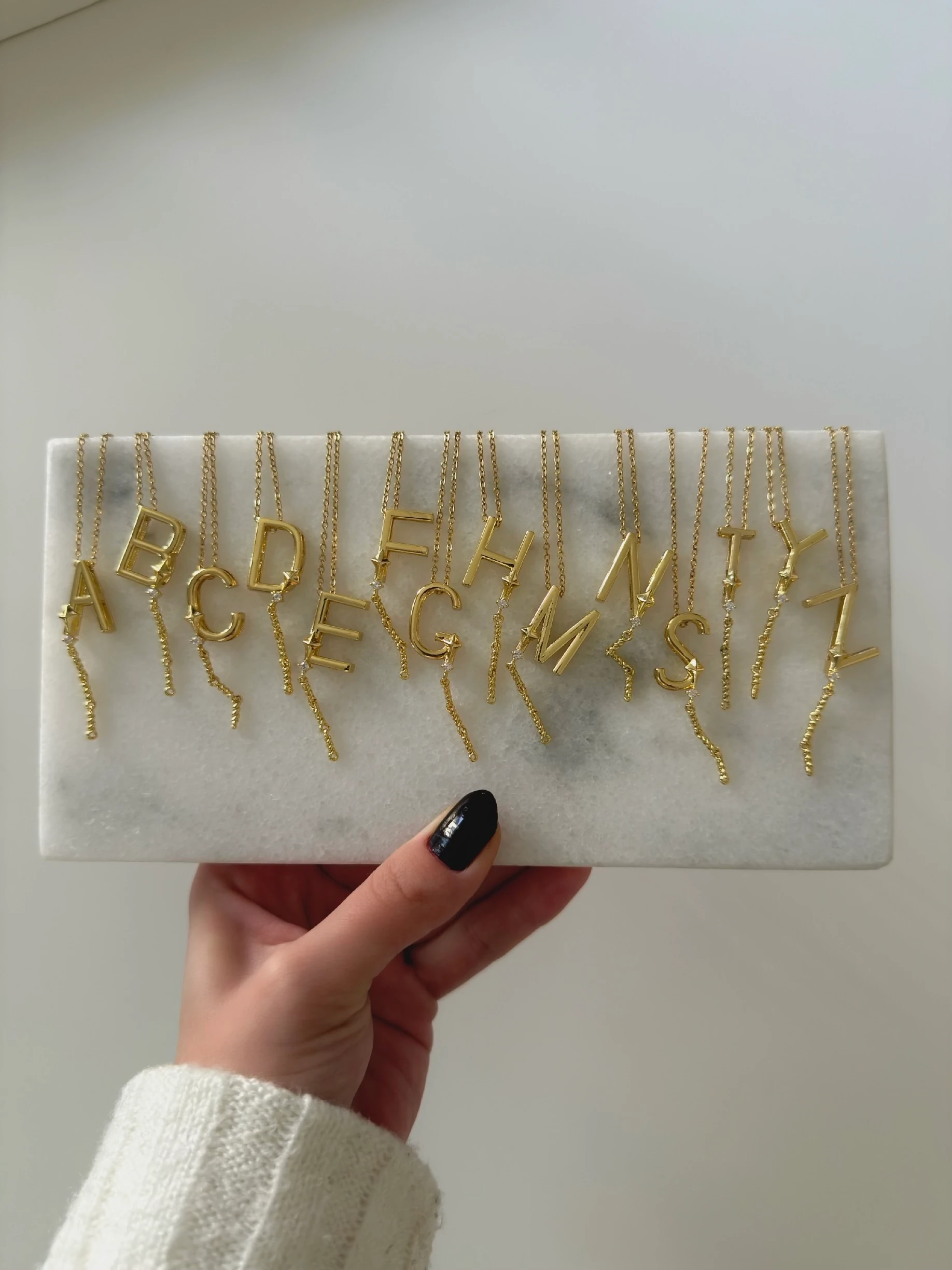 Kutup yıldızı harf kolye