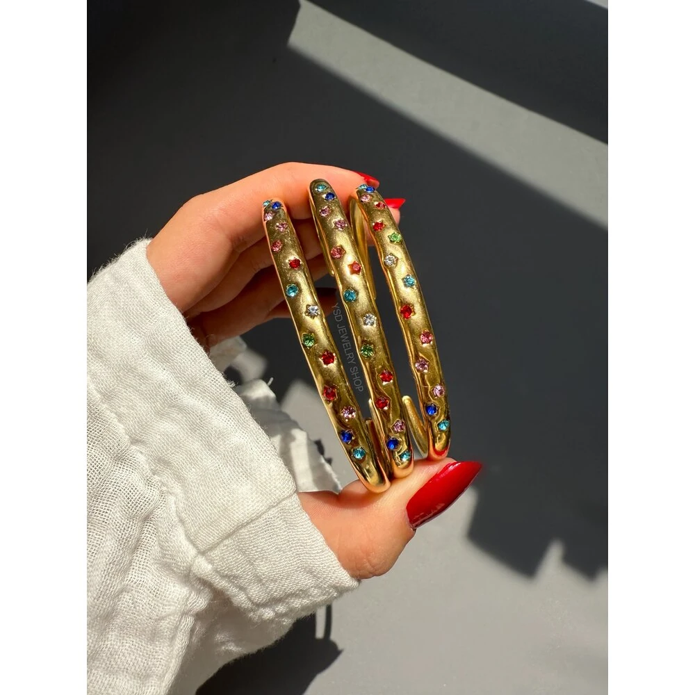 Çelik vintage minimal rainbow kelepçe