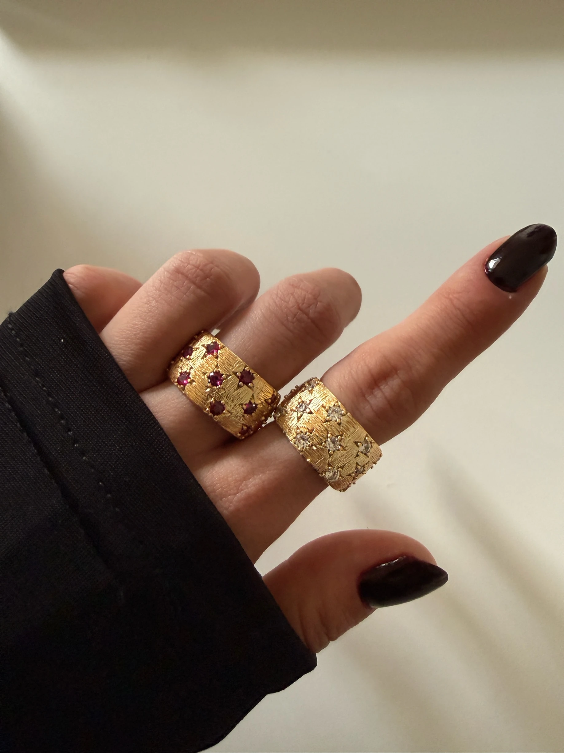 Vintage yıldız işlemeli yüzük