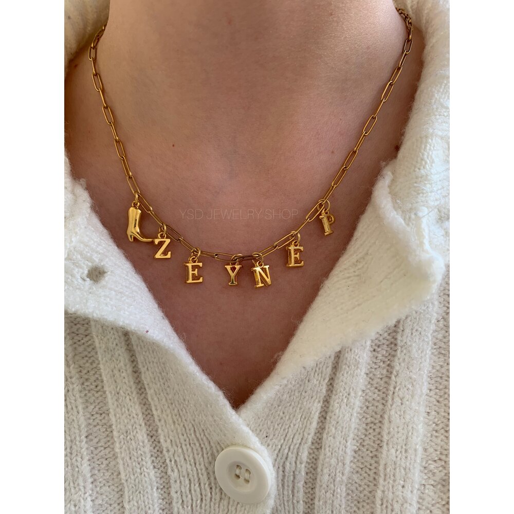 Boyfriend zincirde isim kolye(3harf+charm)