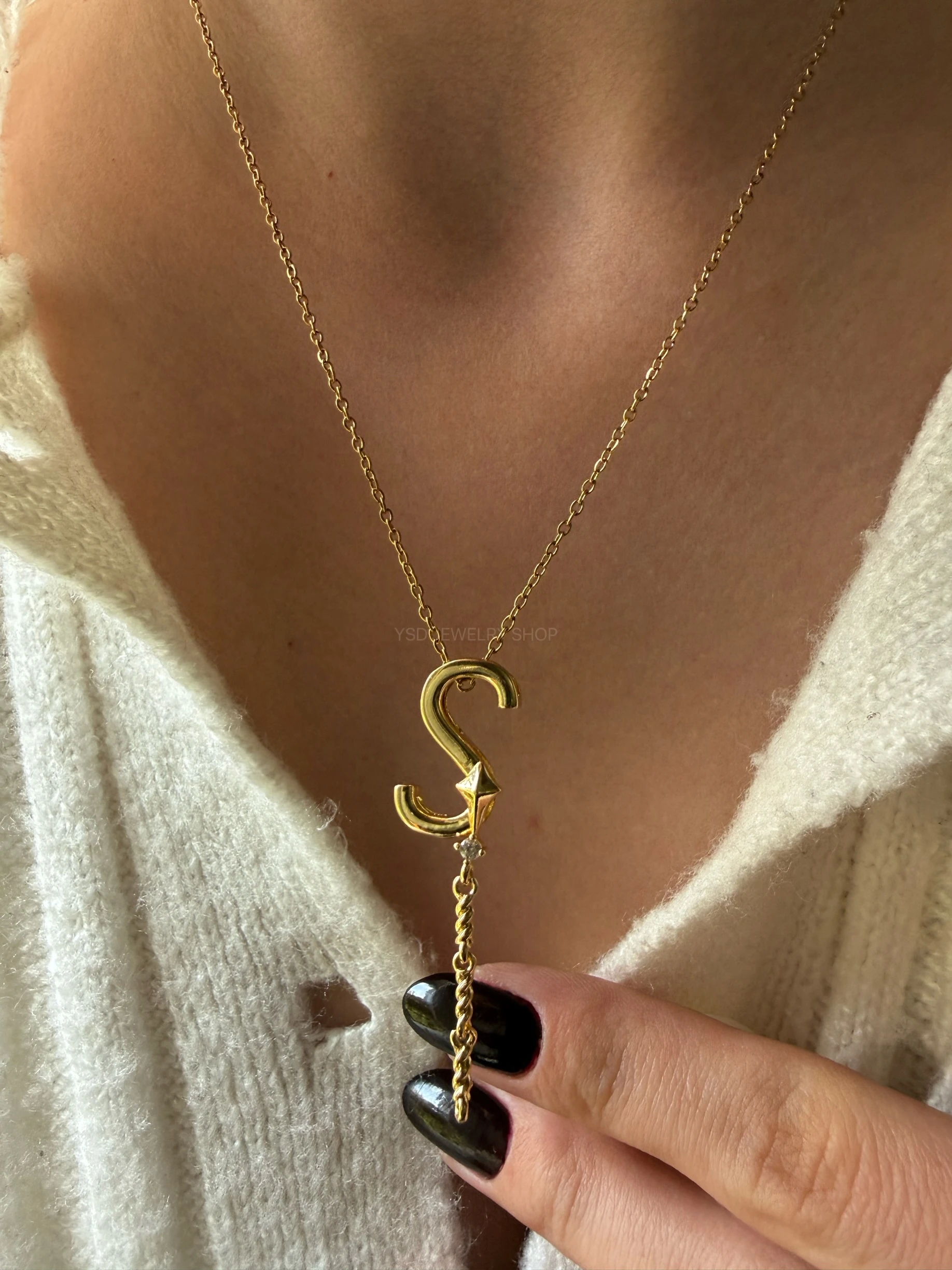 Kutup yıldızı harf kolye