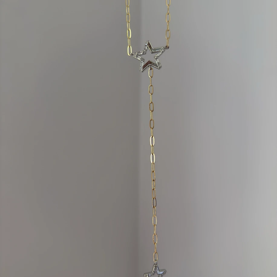 Mix yıldız motifli dekolte kolye
