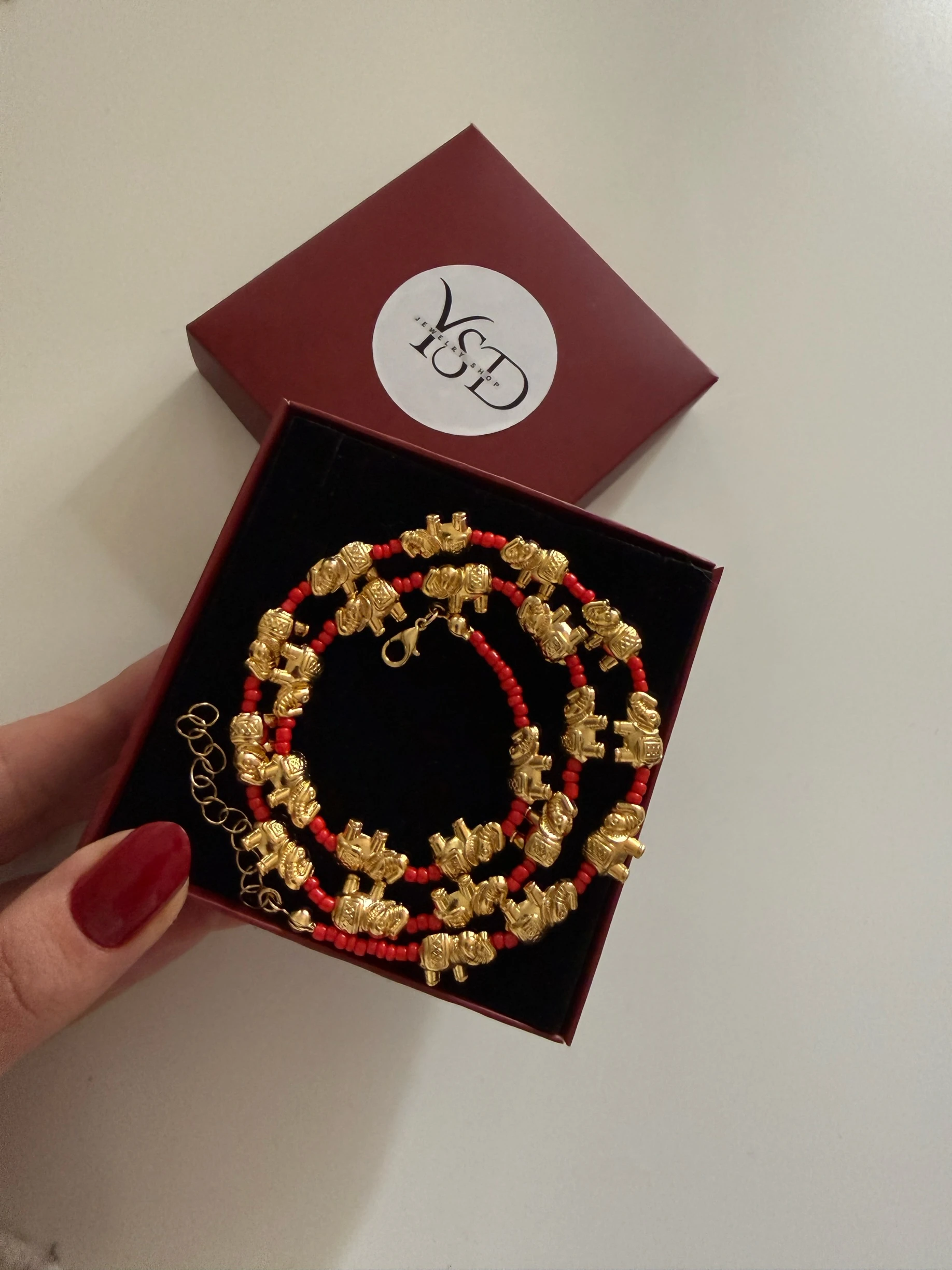 Özel tasarım bohem şans fili kolye