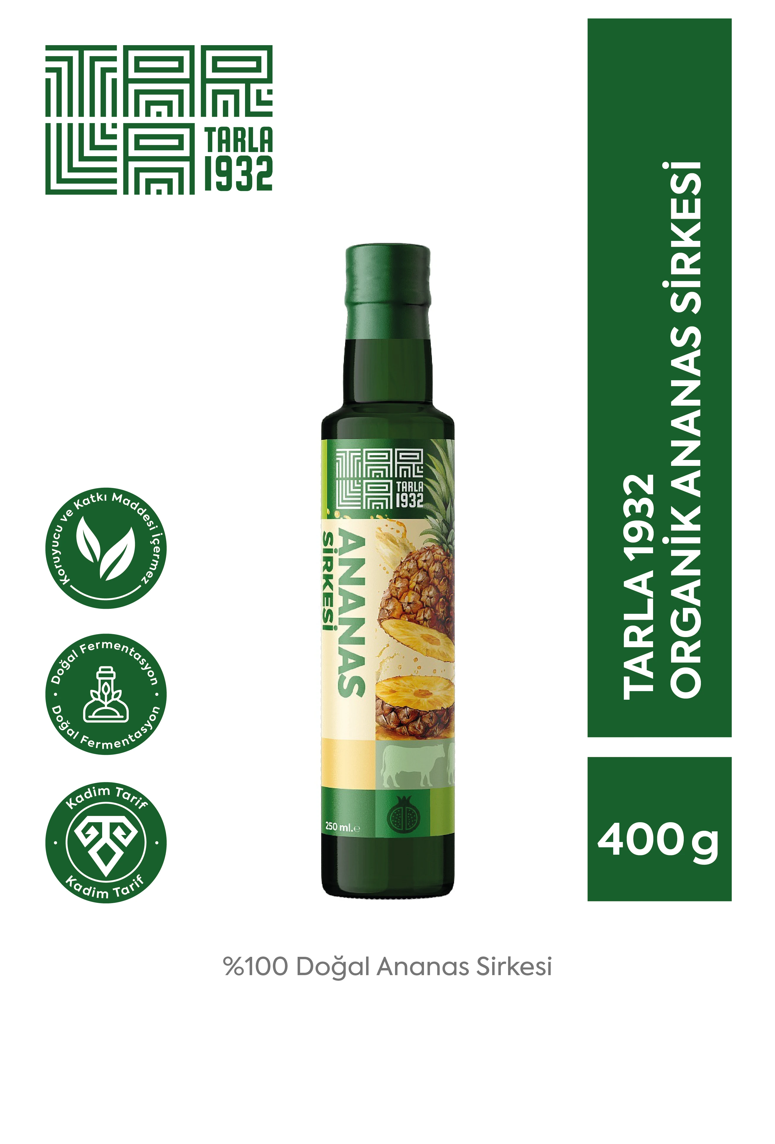 Tarla 1932 Ananas Sirkesi 250 ml | Doğal Fermantasyon