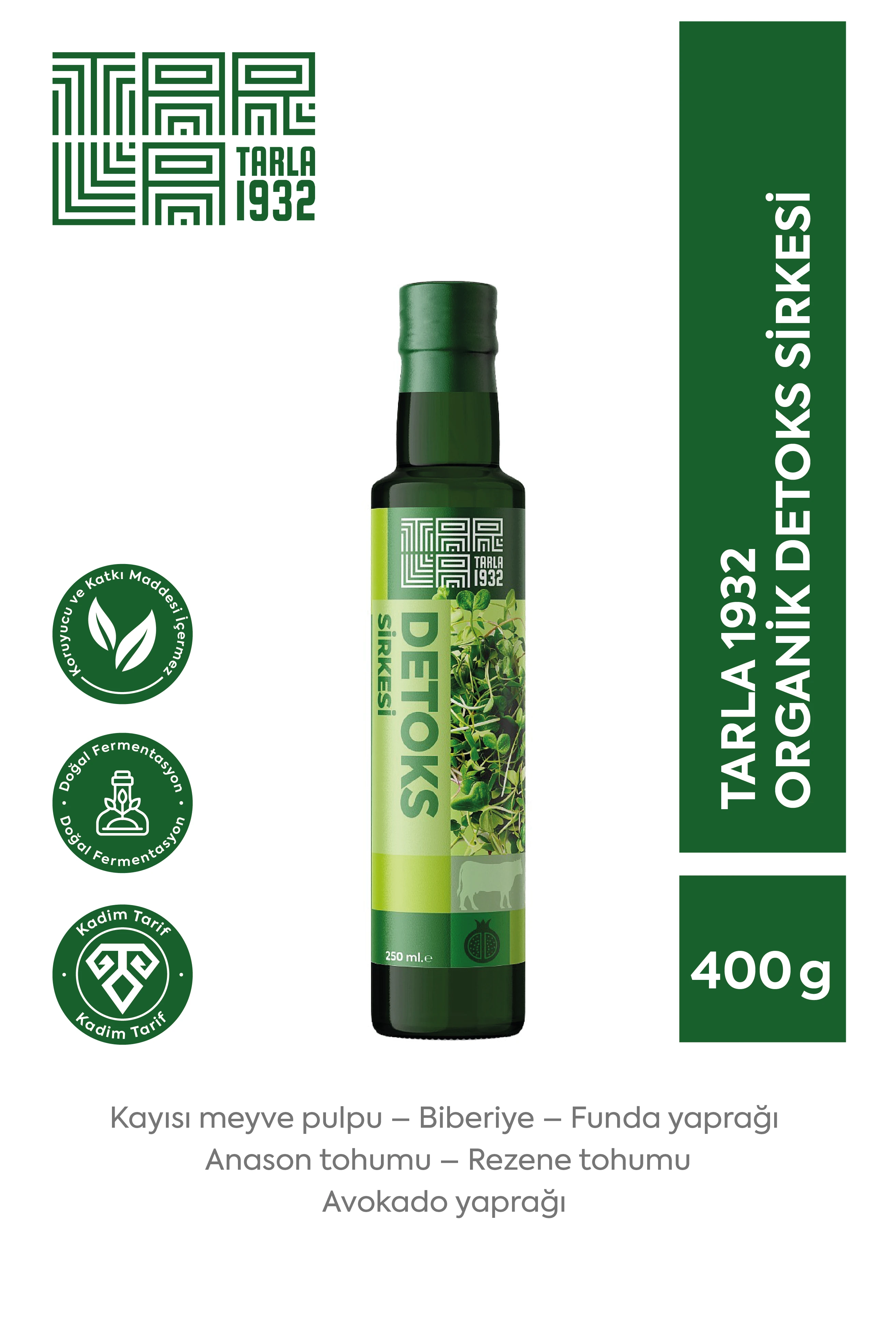 Tarla 1932 Detoks Sirkesi | Katkısız Doğal Fermentasyon