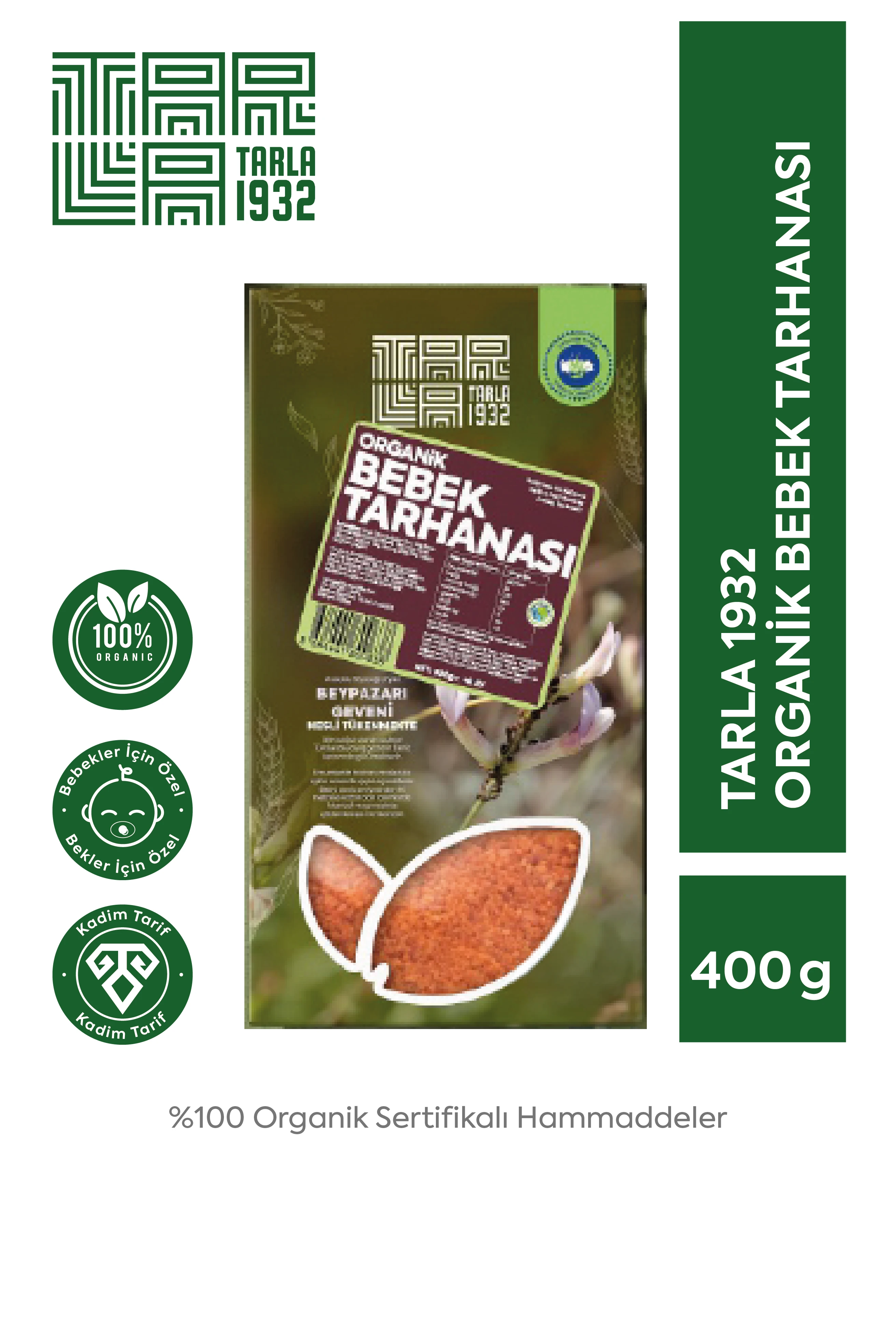 Tarla 1932 Organik Bebek Tarhanası | Katkısız & Doğal | 400 gr