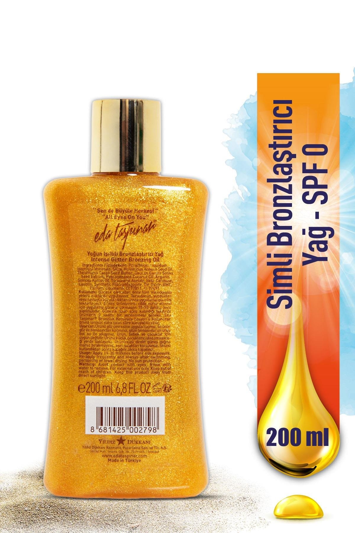 Eda Taşpınar Işıltılı Yoğun Bronzlaştırıcı Yağ 200 ml SPF0