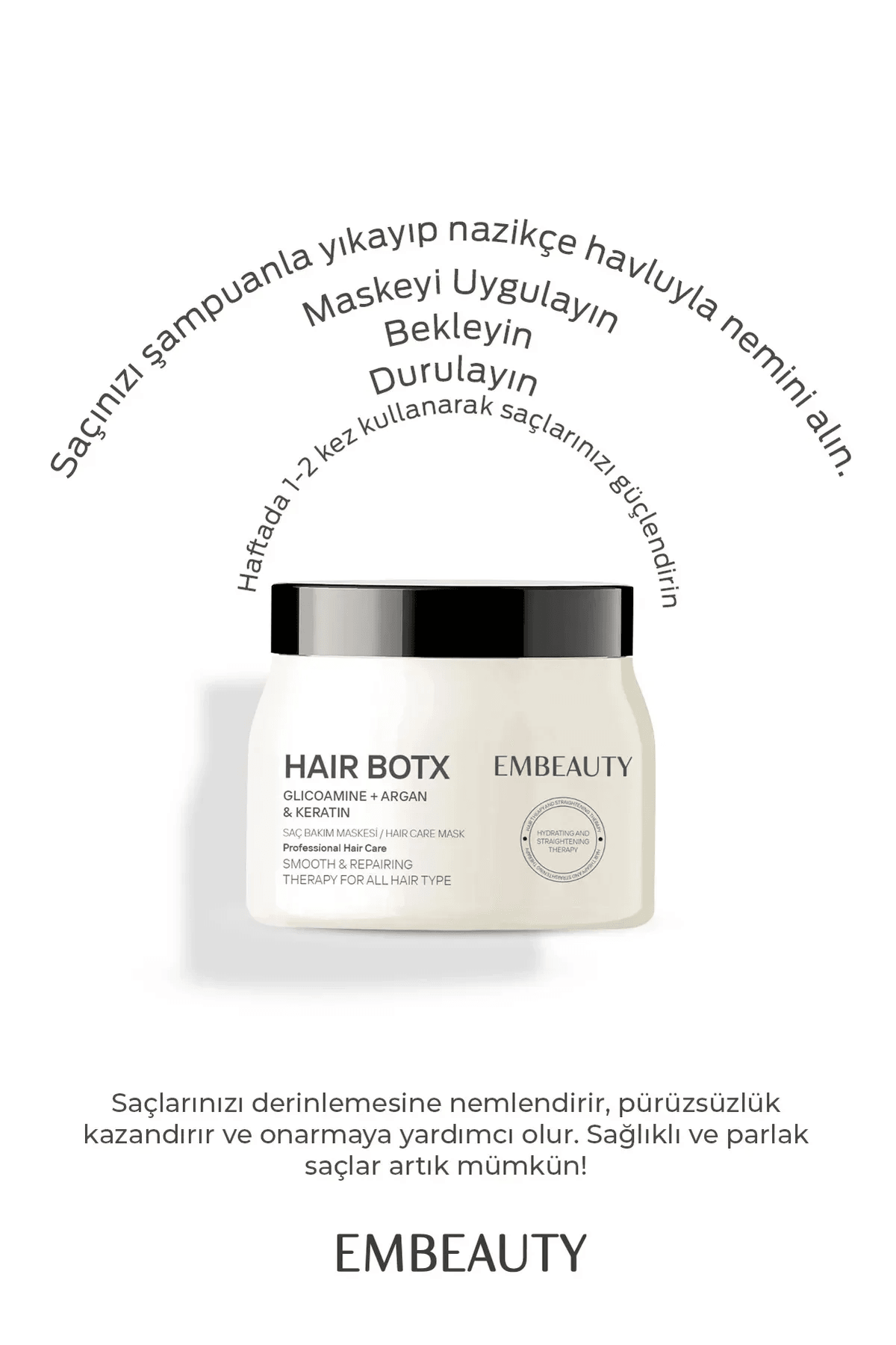 EMBEAUTY Hair Botx Besleyici Onarıcı Keratin Yoğun Saç Bakım Maskesi 500 ml