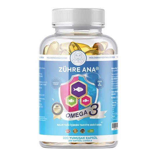 Zühre Ana Omega 3 Balık Yağı 1300 mg 200 Kapsül 