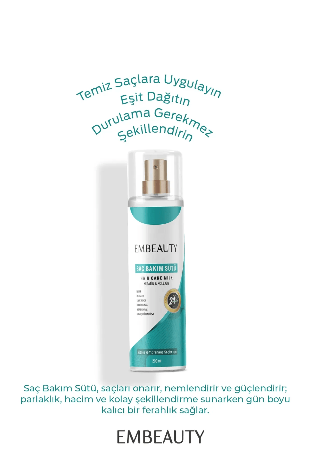 EMBEAUTY Besleyici Keratin Kolajen Saç Bakım Sütü 200 ml