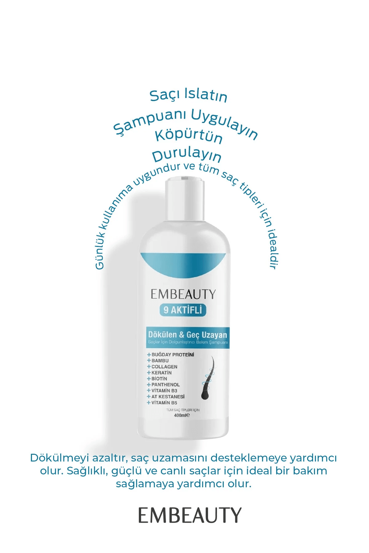 EMBEAUTY Kolajen Ve Keratin Saç Dökülmesine Karşı Şampuan 400 ml