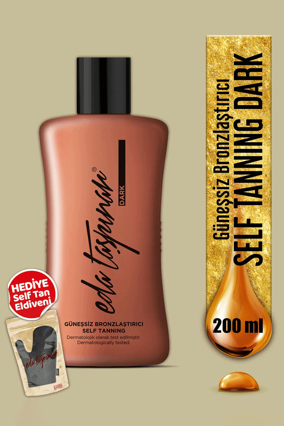 Eda Taşpınar Dark Self Tanning Güneşsiz Bronzlaştırıcı Hızlı Bronzlaştırıcı 200 ml