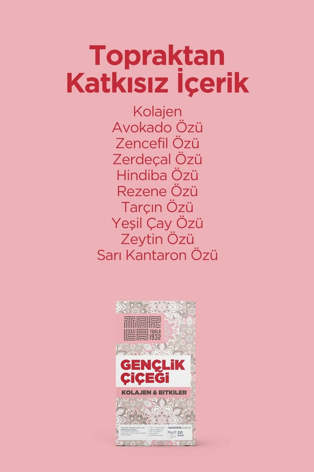 Tarla 1932 Gençlik Çiçeği - Kolajen Ve Bitkiler İçeren Benzersiz Formül / Sıfır Kimyasal