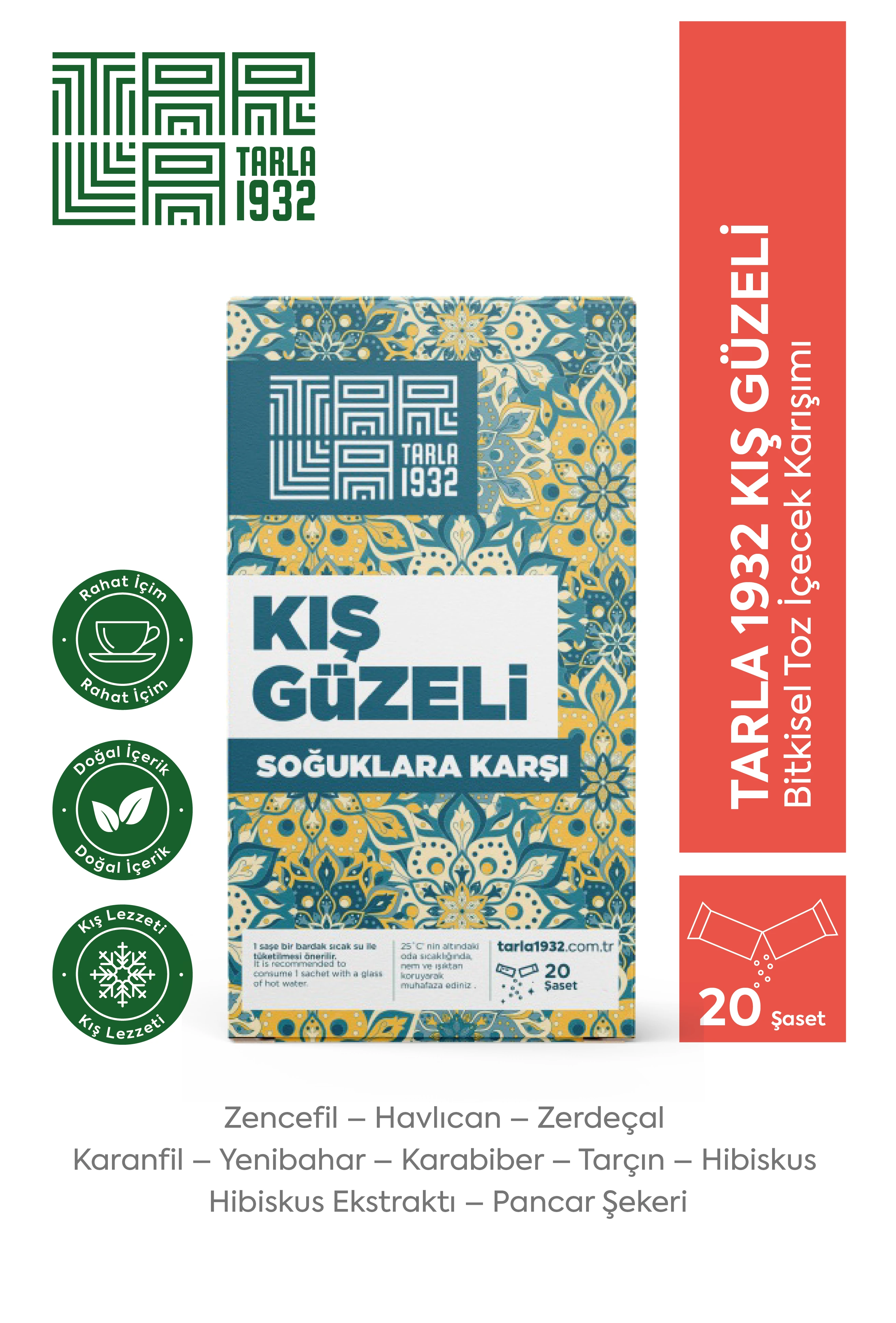 Tarla 1932 Kış Güzeli | Kışa Özel Bitkisel Çay Karışımı | 20’li Poşet - Benzersiz Bitki Formülleri