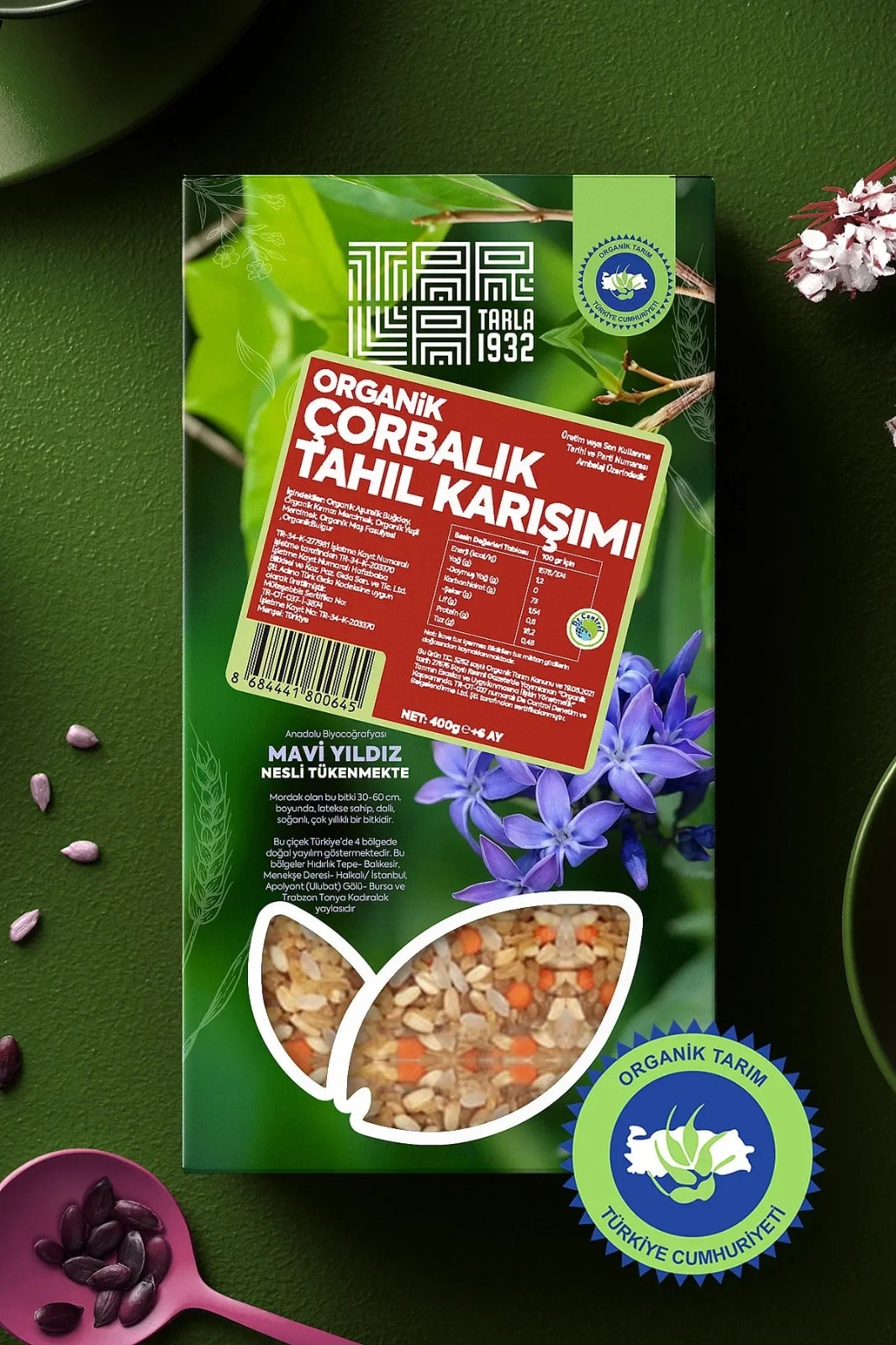 Tarla 1932 Organik Çorbalık Tahıl Karışımı | Katkısız & Doğal | 400 g