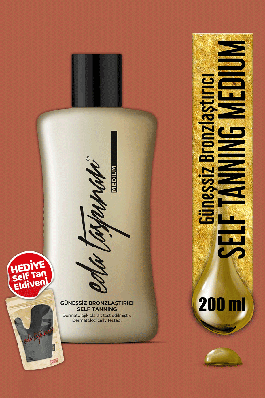 Eda Taşpınar Medium Güneşsiz Bronzlaştırıcı Losyon Self Tanning - Hızlı Bronzlaşma 200ml