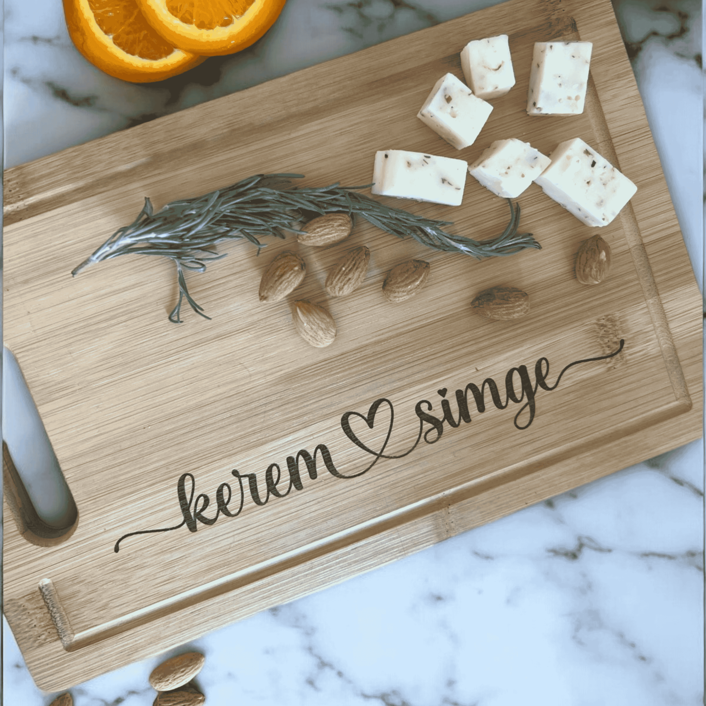 Personalized Bamboo Cutting and Serving Board – Custom Name Design