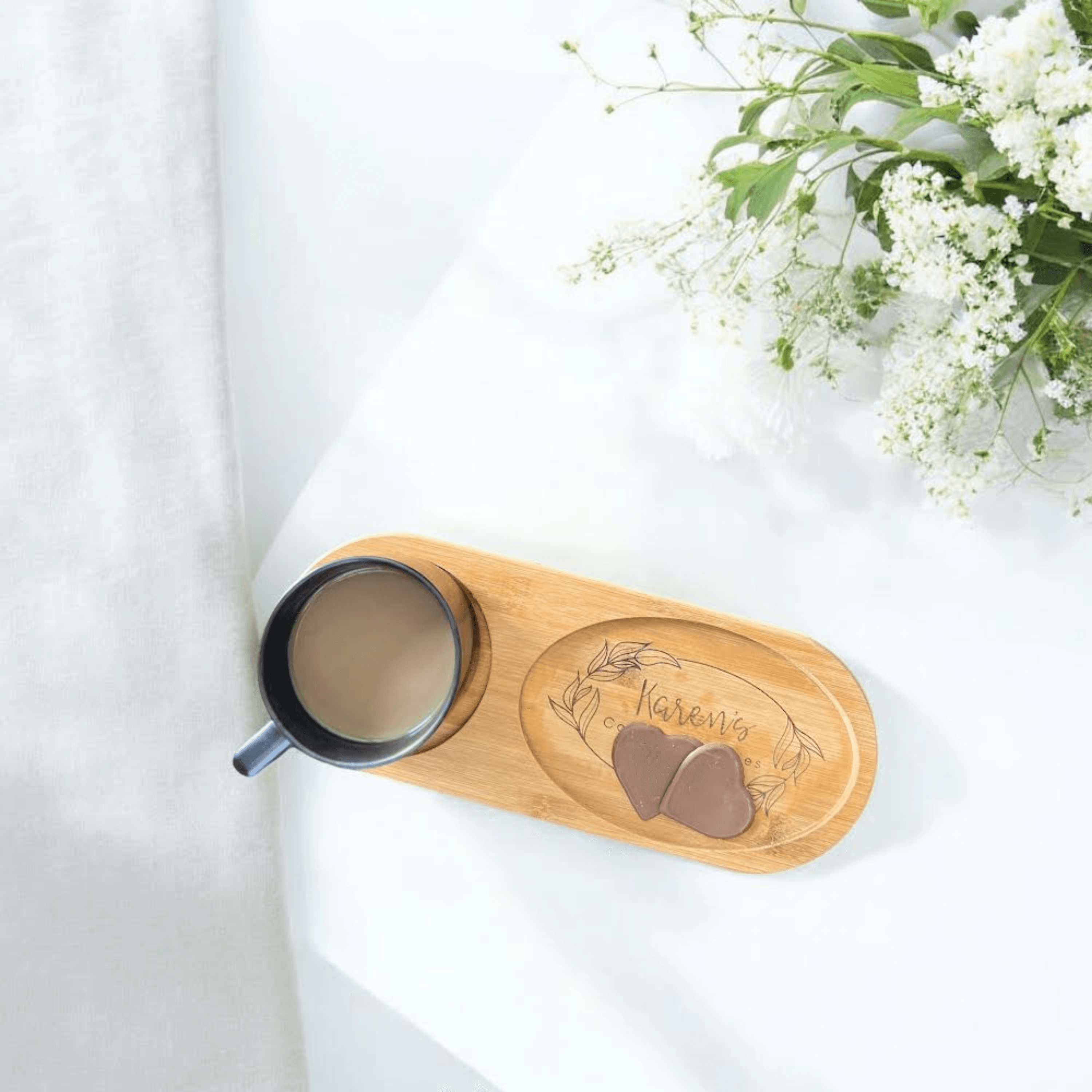 Customizable Bamboo Tea Coffee Serving Board  