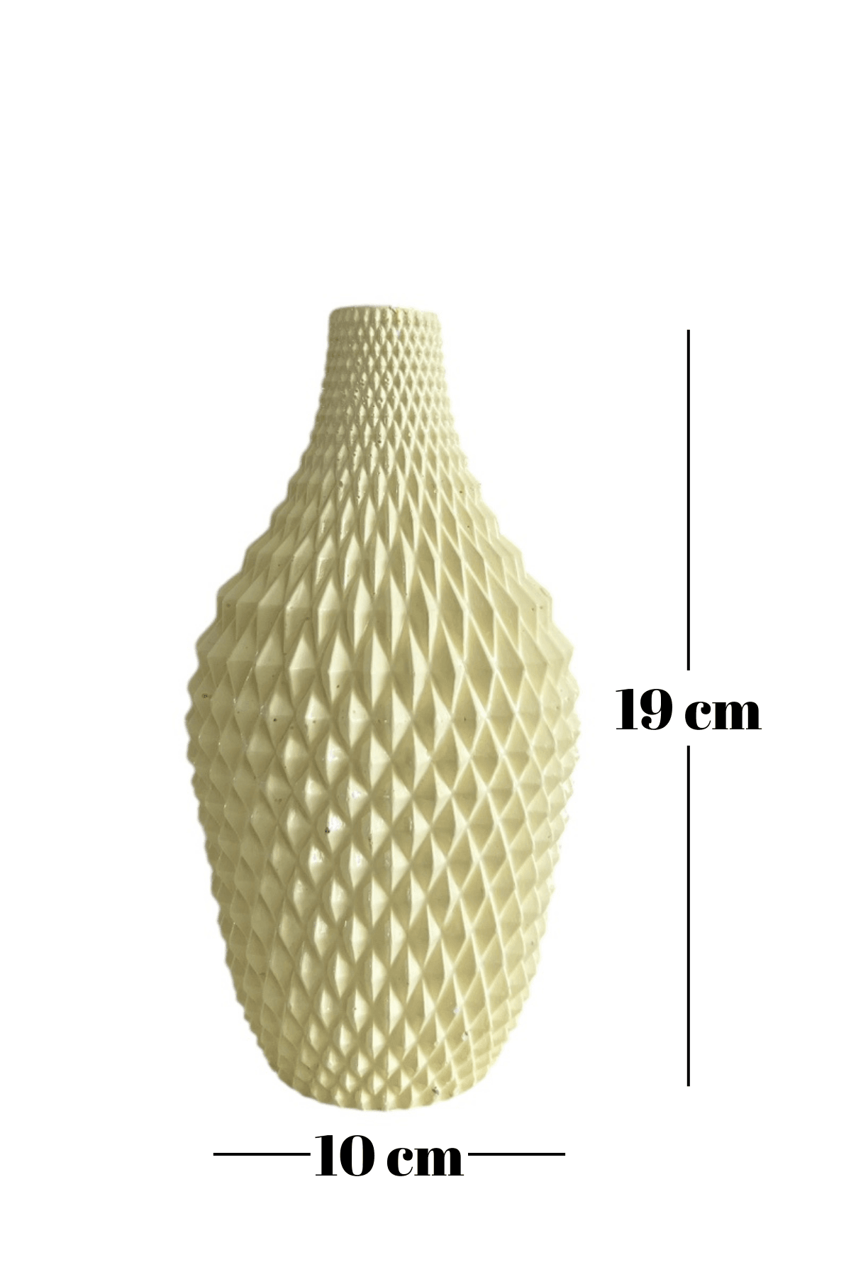 El Yapımı Taş Tozu Dekoratif Vazo 19 cm – Büyük Şık Ev Dekorasyon Objesi, Yapay Çiçek İçin Modern Vazo