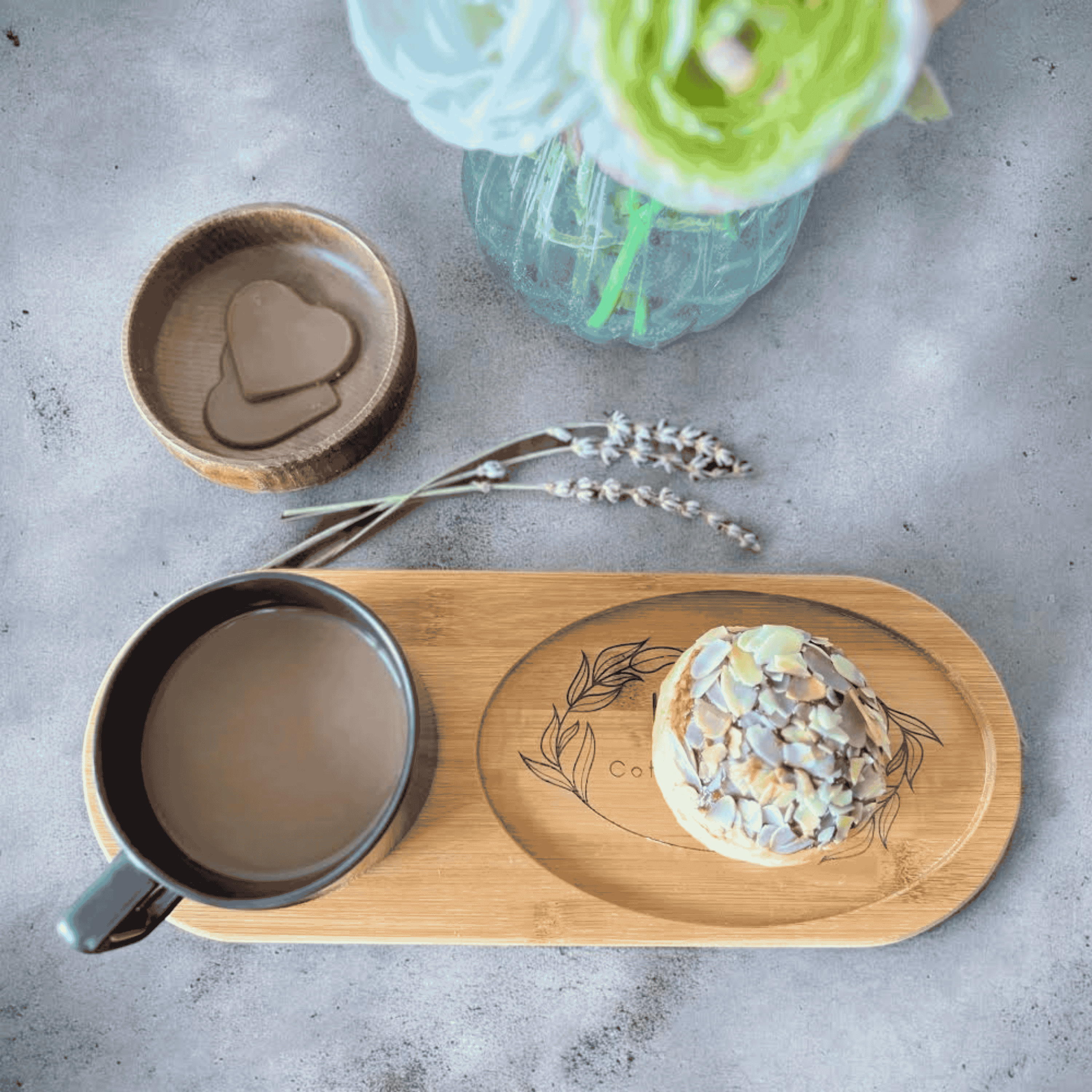 Customizable Bamboo Tea Coffee Serving Board  