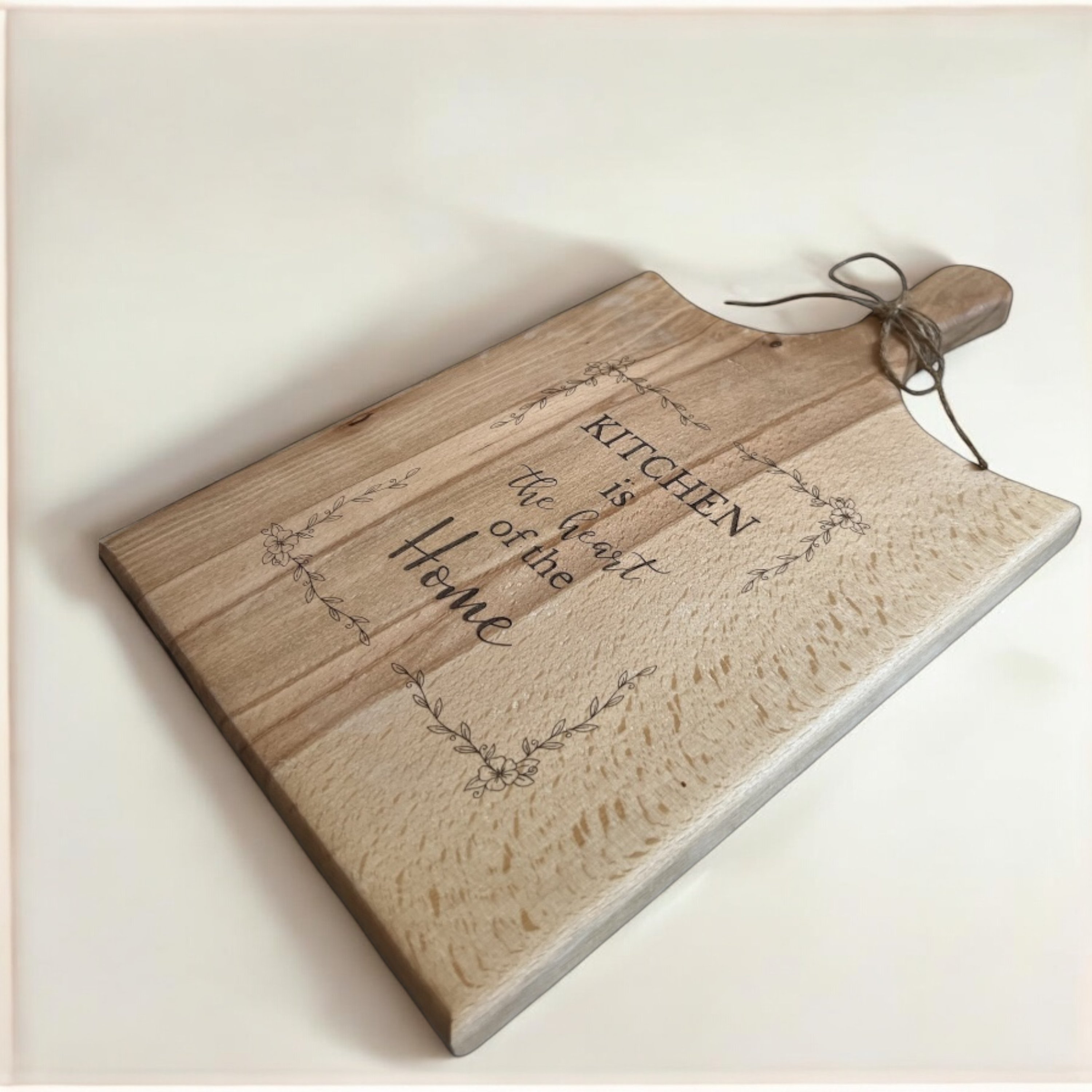 Laser Engraved Natural Beech Wood Cutting and Serving Board – Handmade, Decorative and Stylish Kitchen Accessory