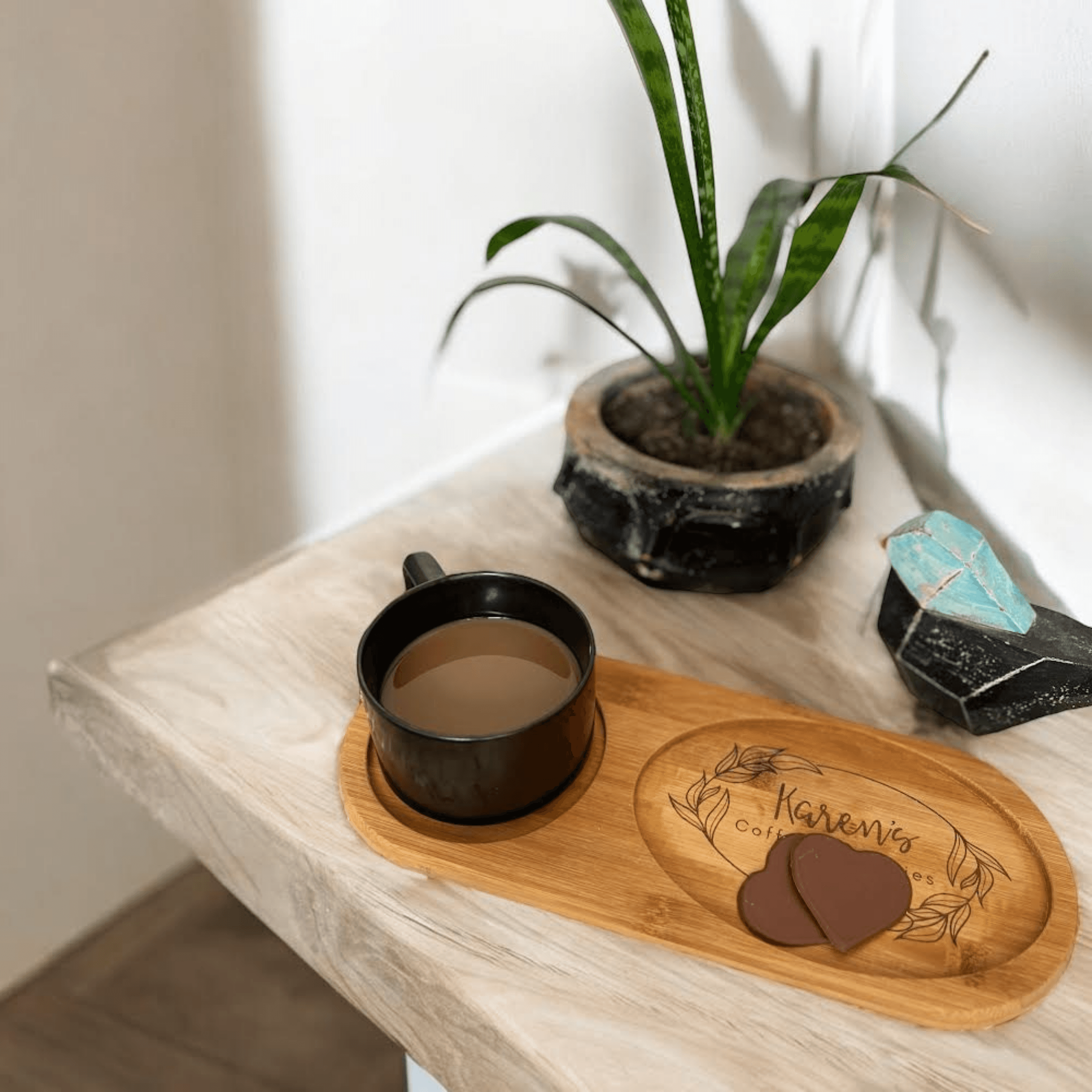 Customizable Bamboo Tea Coffee Serving Board  