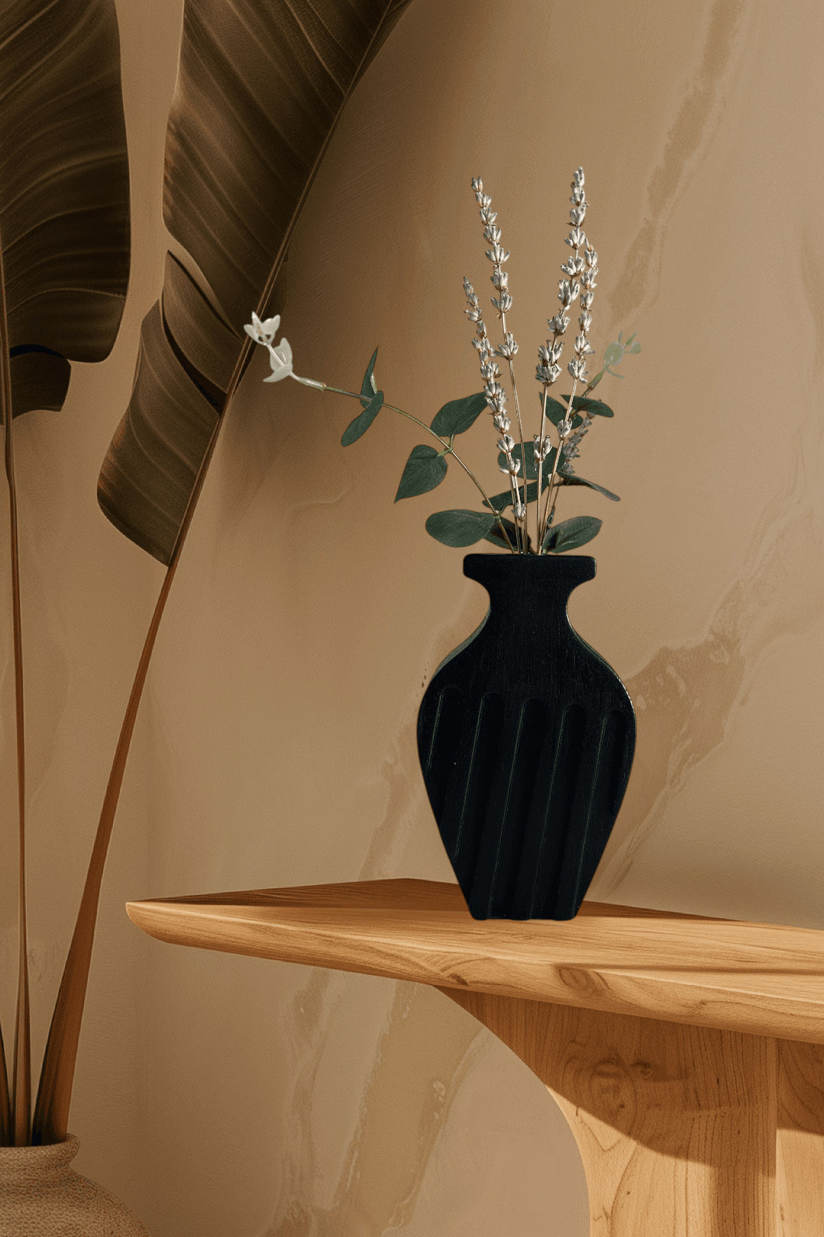 El Yapımı Taş Tozu Minimalist Dekoratif Vazo | Modern Rustik Ev Aksesuarı ve Hediye