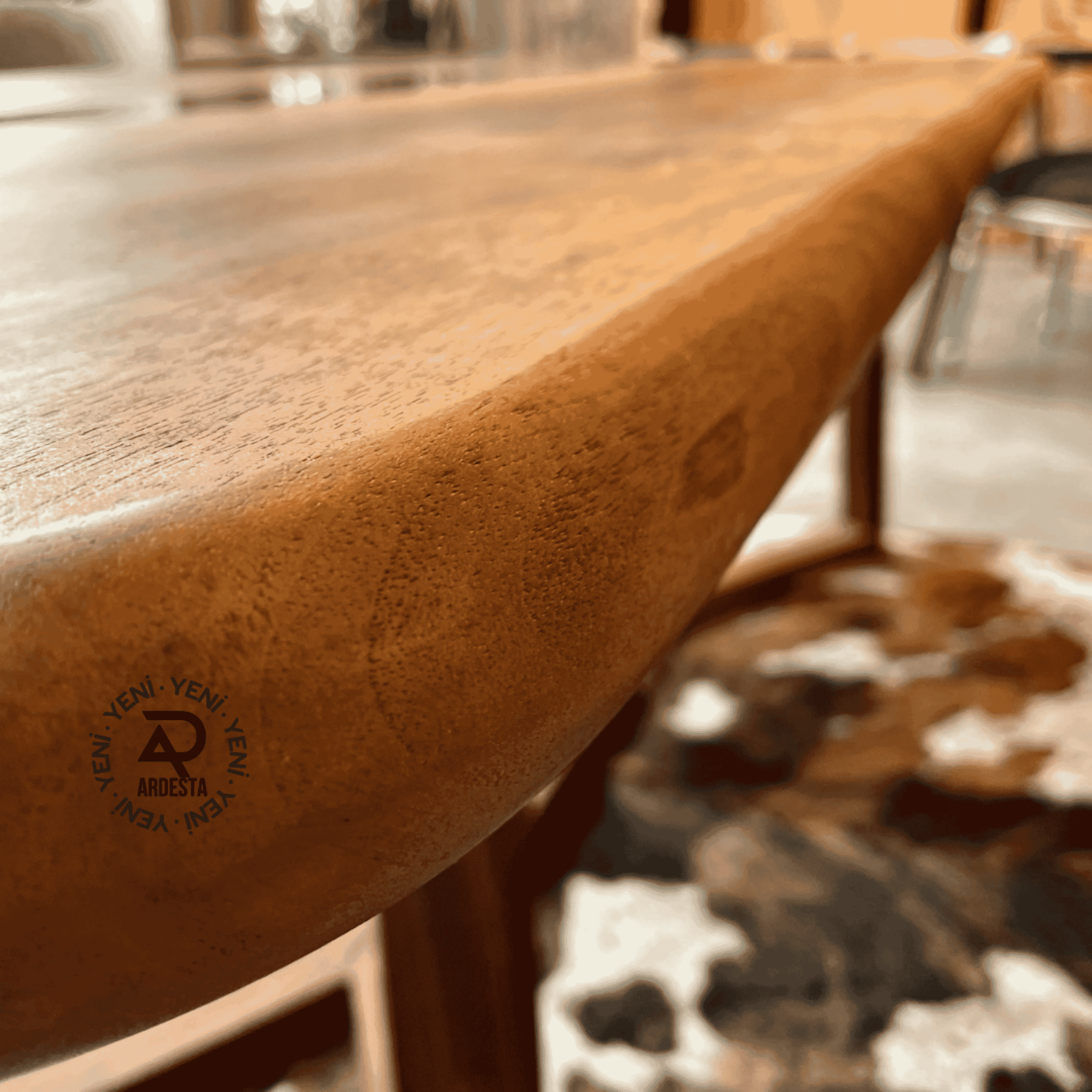 Walnut Wood Gray Epoxy River Table – Handmade Modern Dining Table & Luxury Interior Design