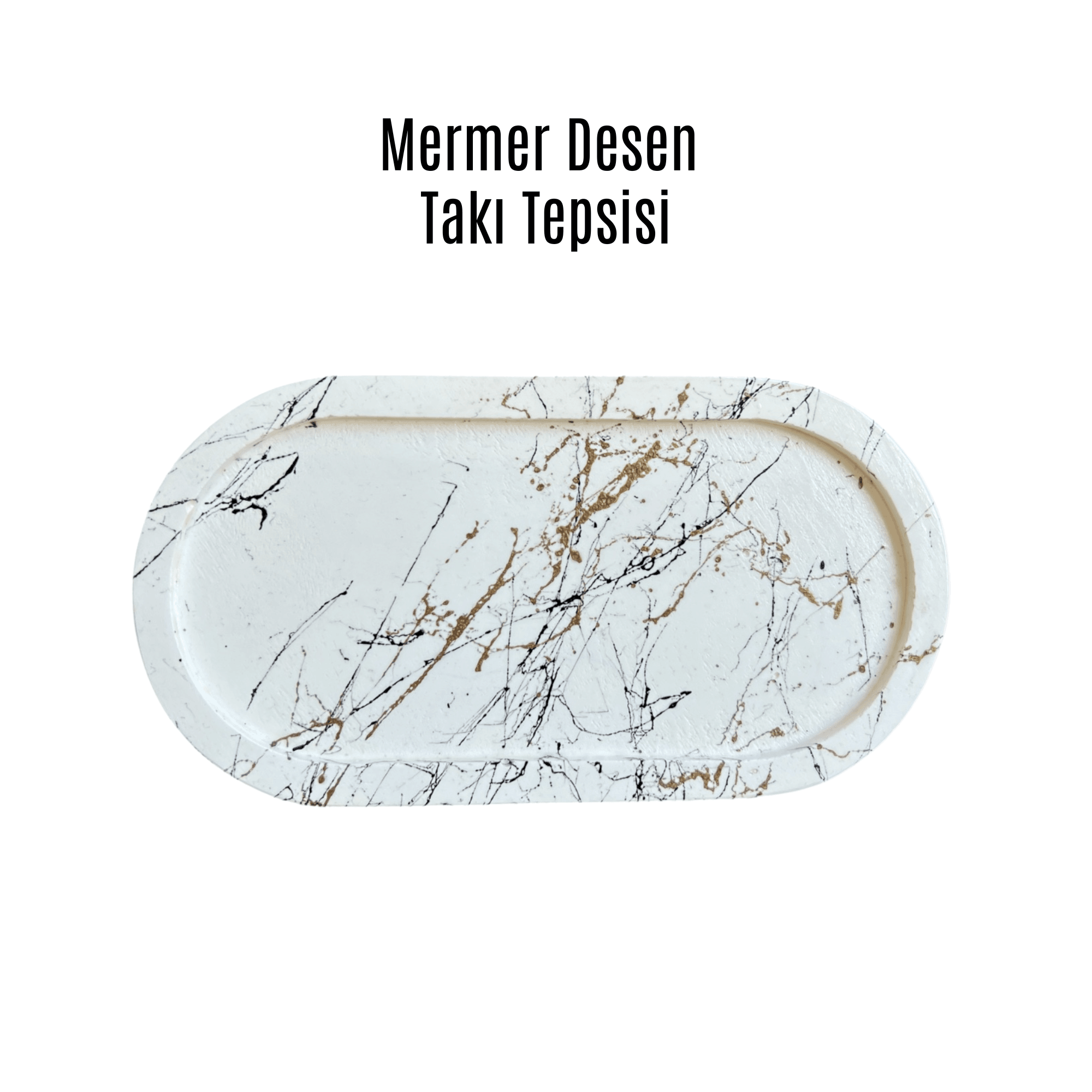 Mermer Desenli Vazo, Takı Sunum Tabağı ve Bardak Altlığı Seti | Modern Ev Dekoru ve Şık Hediye Seçeneği