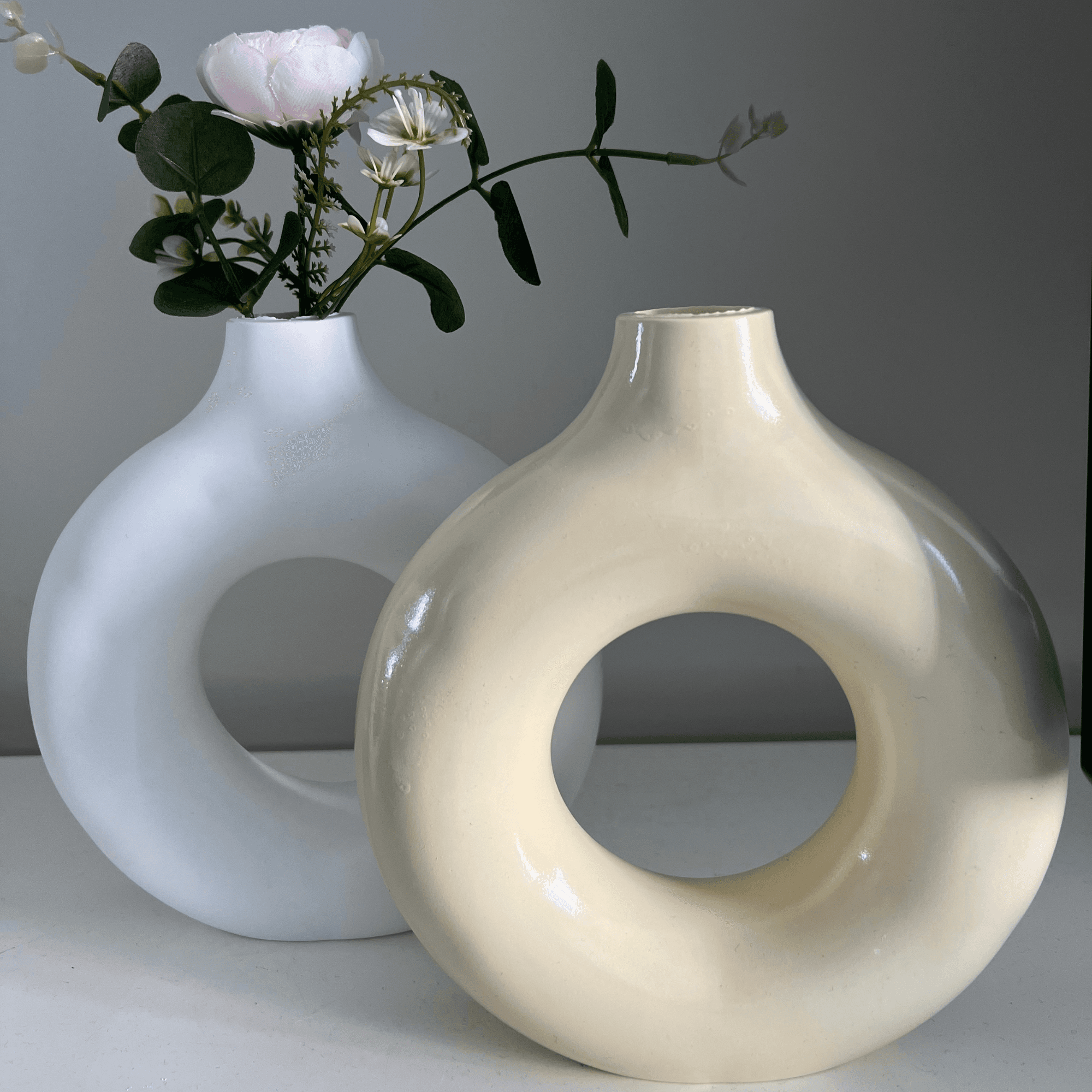 Dekoratif El Yapımı Vazo | İskandinav Stil | Taş Tozu | Modern Ev Aksesuarı | 7 Renk | 18-20 cm