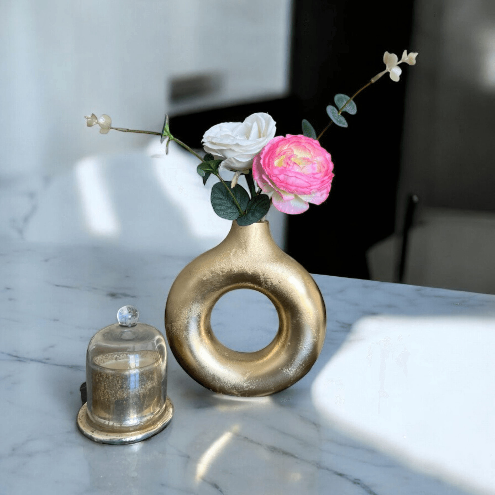 Dekoratif El Yapımı Vazo | İskandinav Stil | Taş Tozu | Modern Ev Aksesuarı | 7 Renk | 18-20 cm