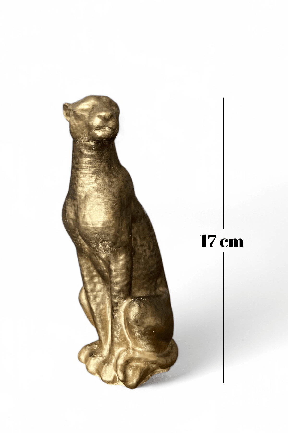 El Yapımı Gold Leopar Biblo 17 cm – Dekoratif Heykel, Modern Tasarım Şık Ev Dekorasyonu Aksesuarı