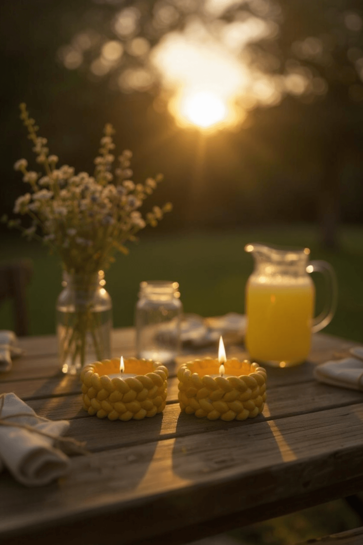 El Yapımı Hasır Görünümlü 2’li Tea Light Taş Mumluk | Dekoratif Mumluk | Hediye Seçeneği