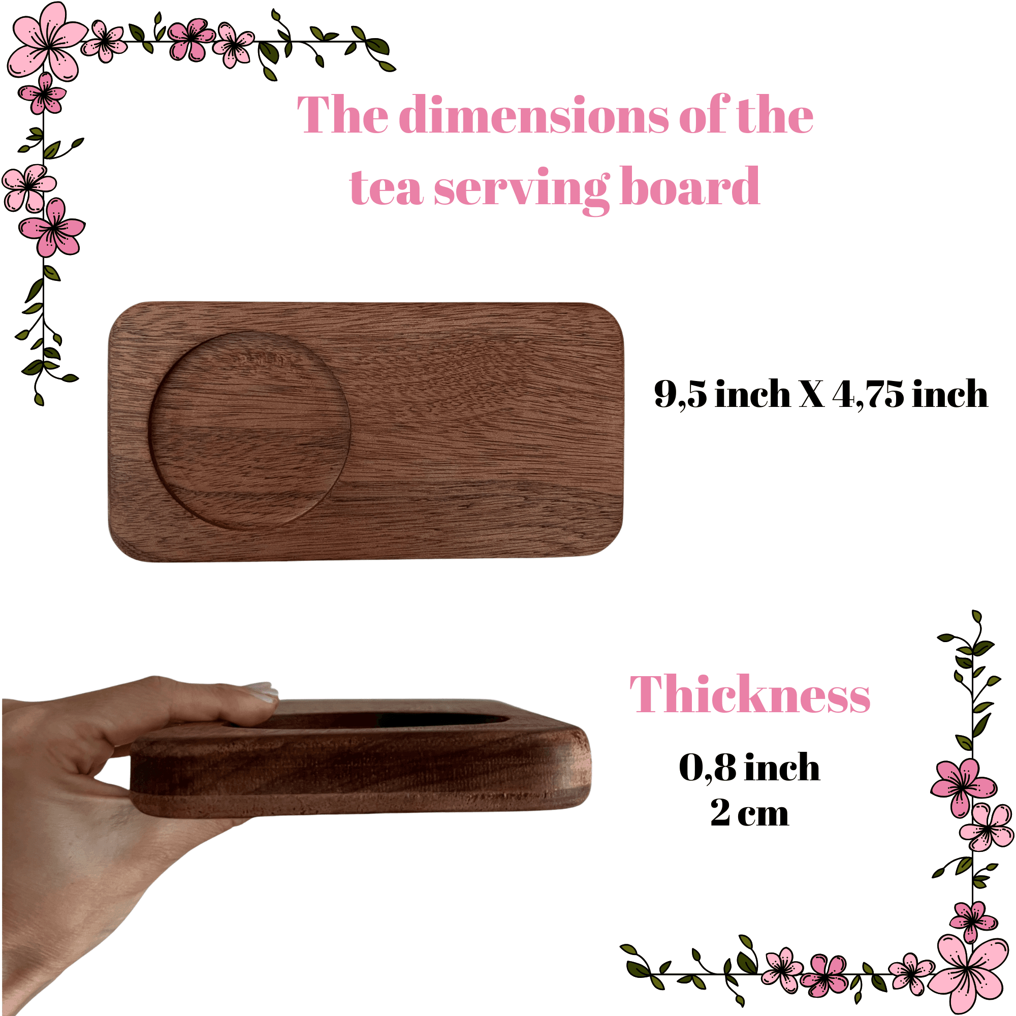 Special Sipo Wooden Coffee Serving Tray, Handmade Wooden Serving Board