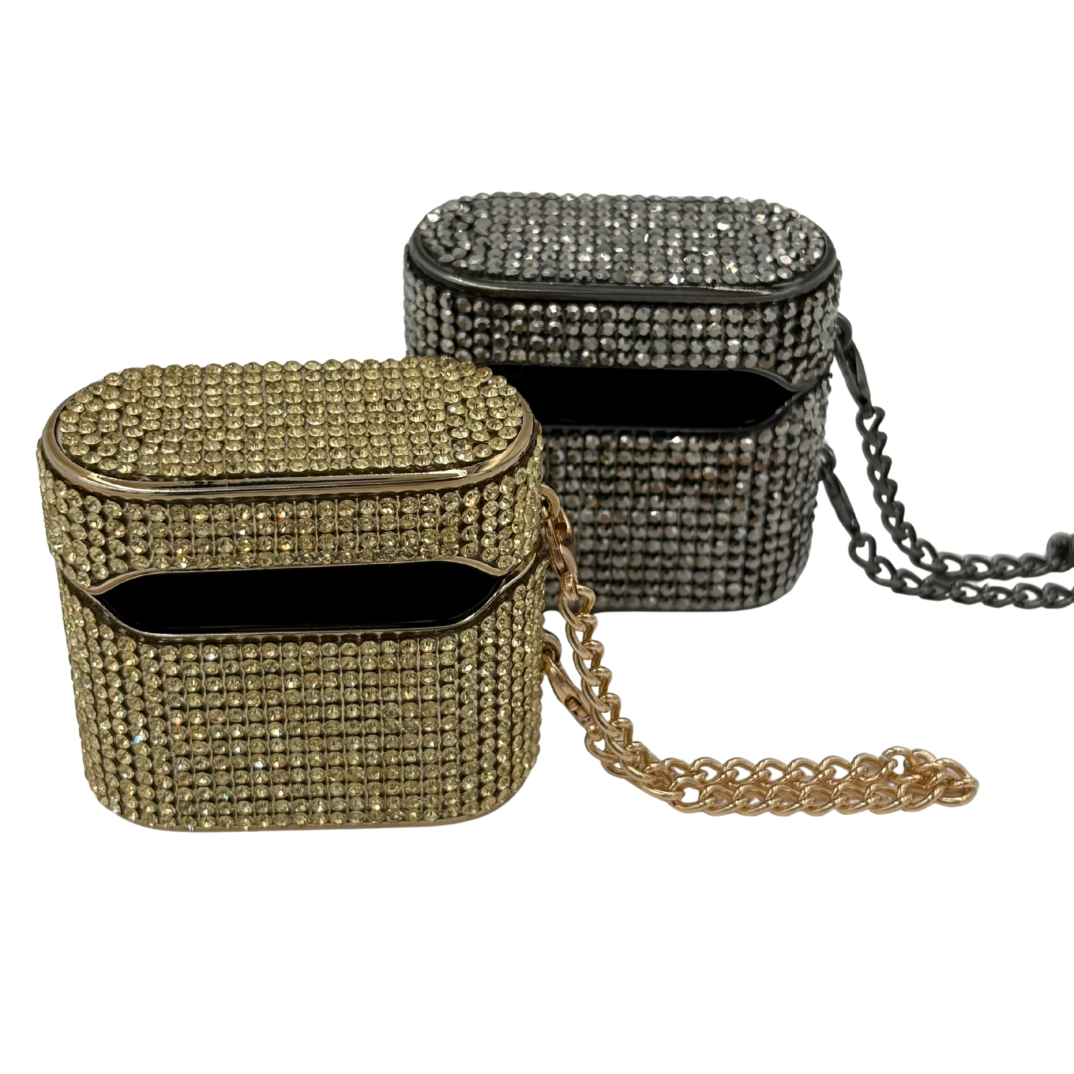 Kristal Taşlarla Kaplı Airpods Kılıfı – Zincirli