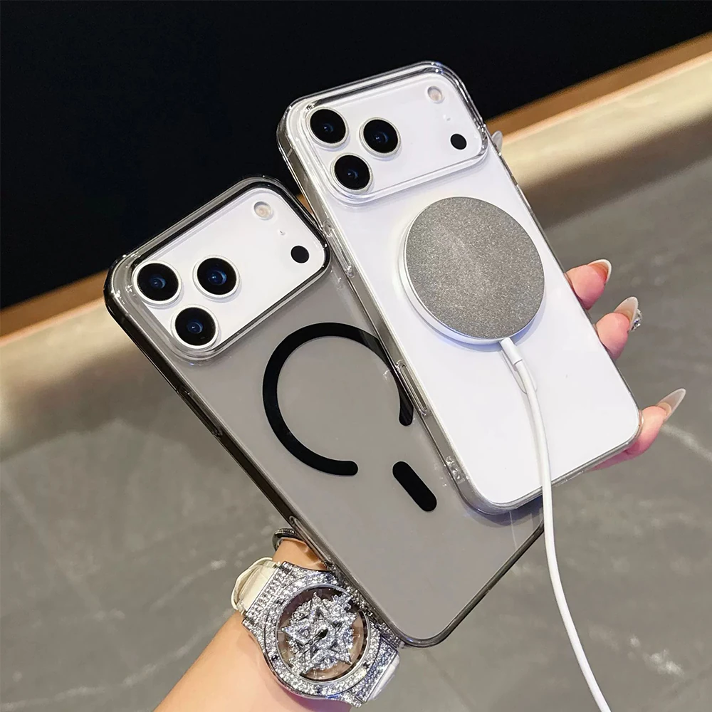 Samsung Uyumlu - Sert Mika Magsafe Sararmaz Kapak